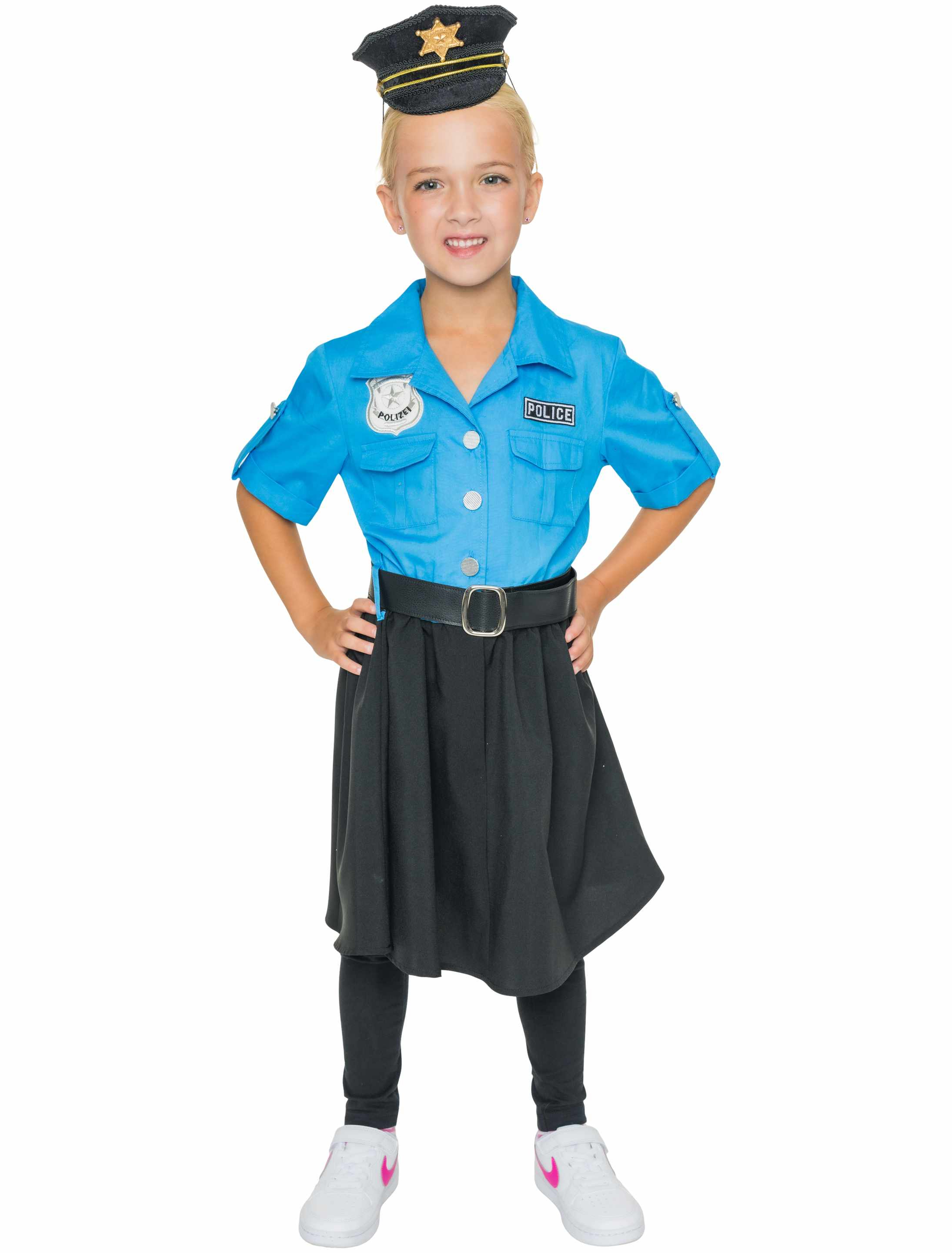 Kleid Cop Kinder blau/schwarz 116