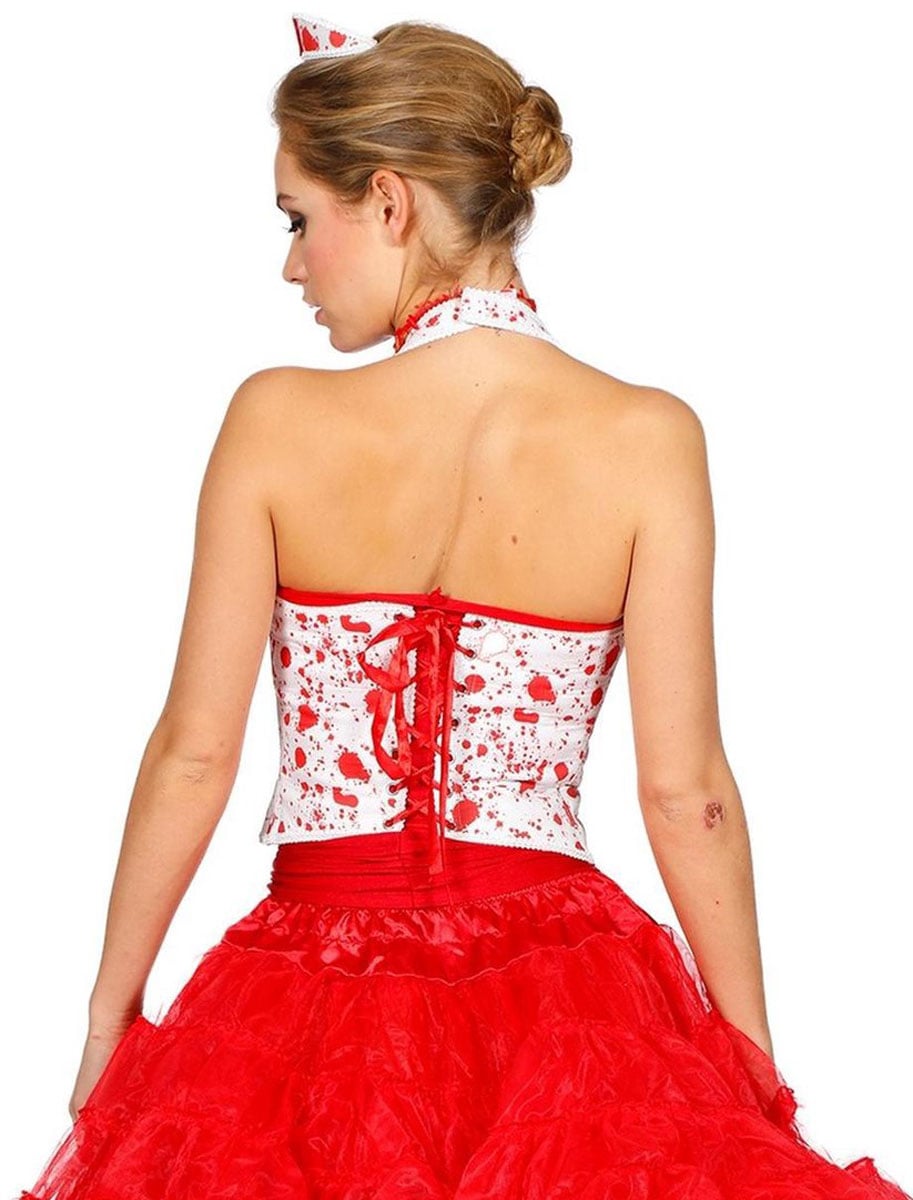 Corsage Krankenschwester mit Blut Damen rot/weiß one size