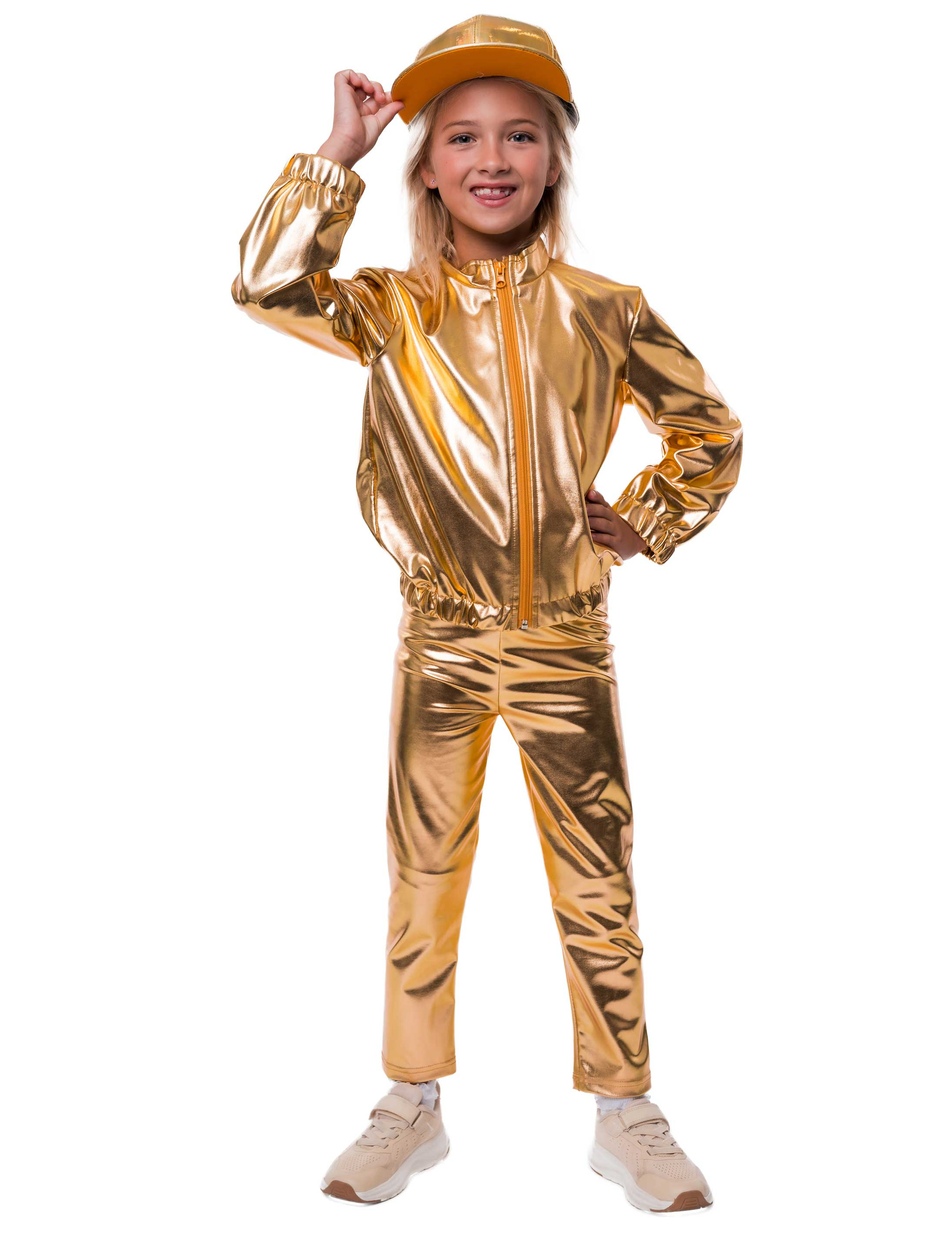 Jacke Metallic Kinder gold 128