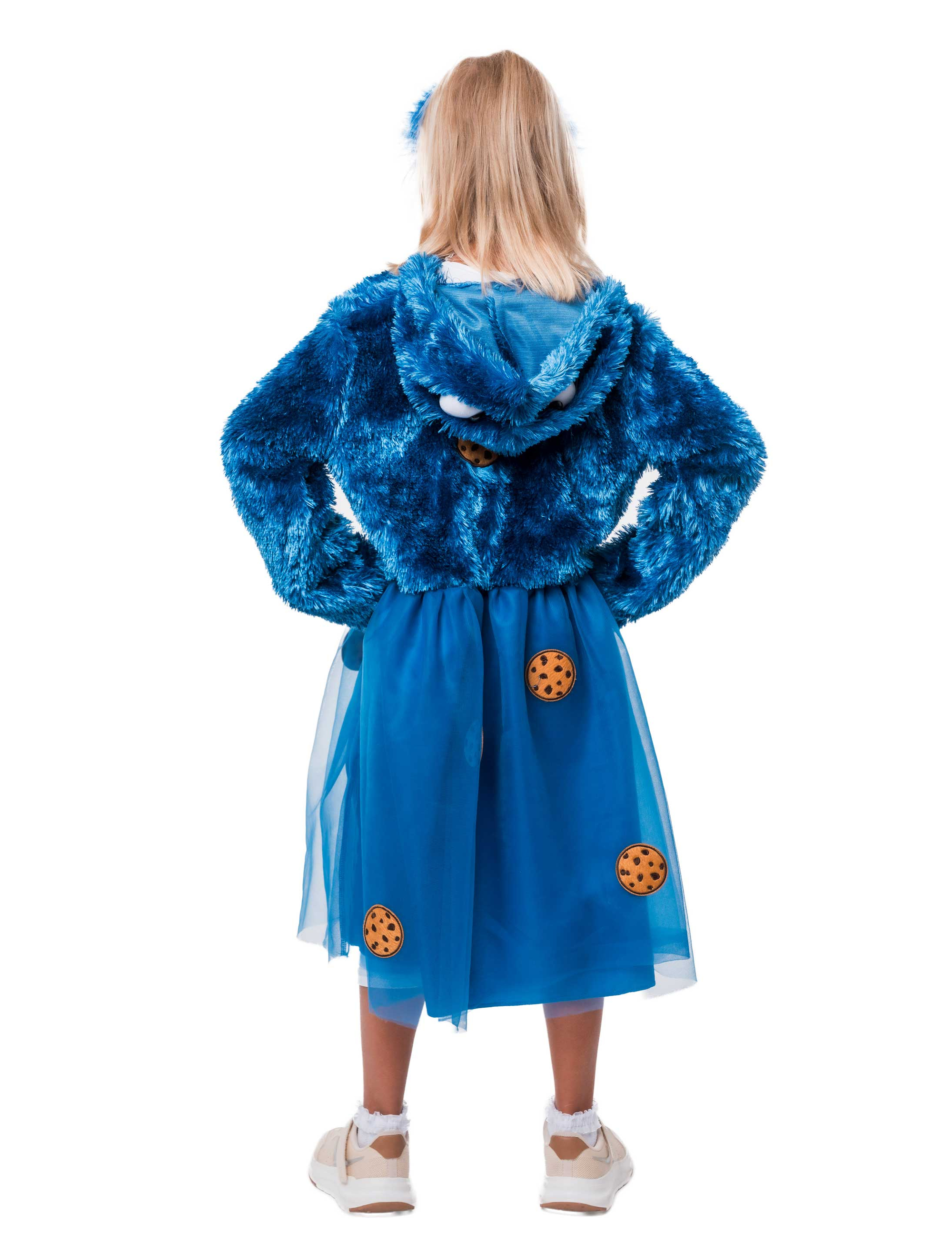 Kleid Krümelchen mit Kapuze Kinder blau 104/116
