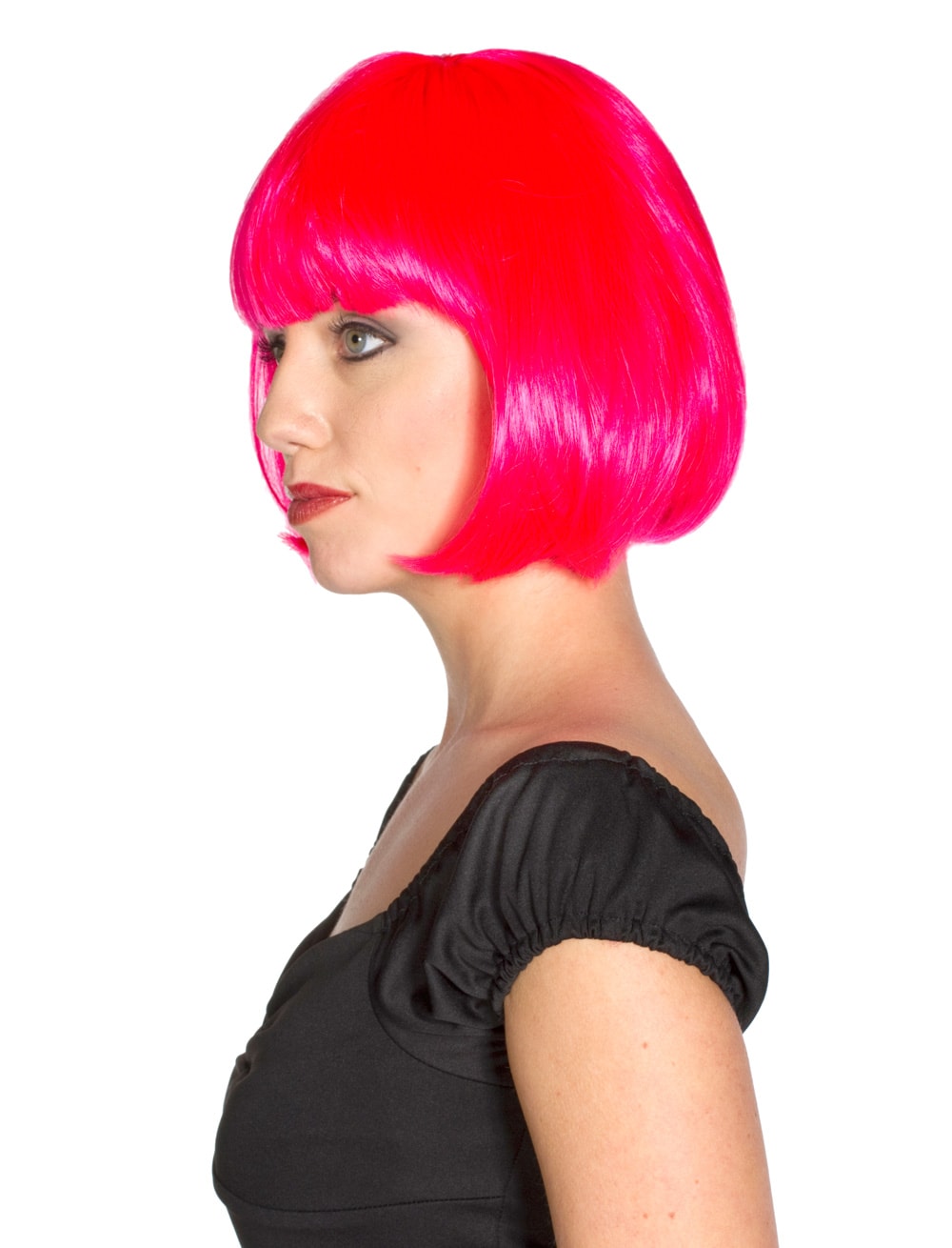 Perücke Pagenkopf pink one size