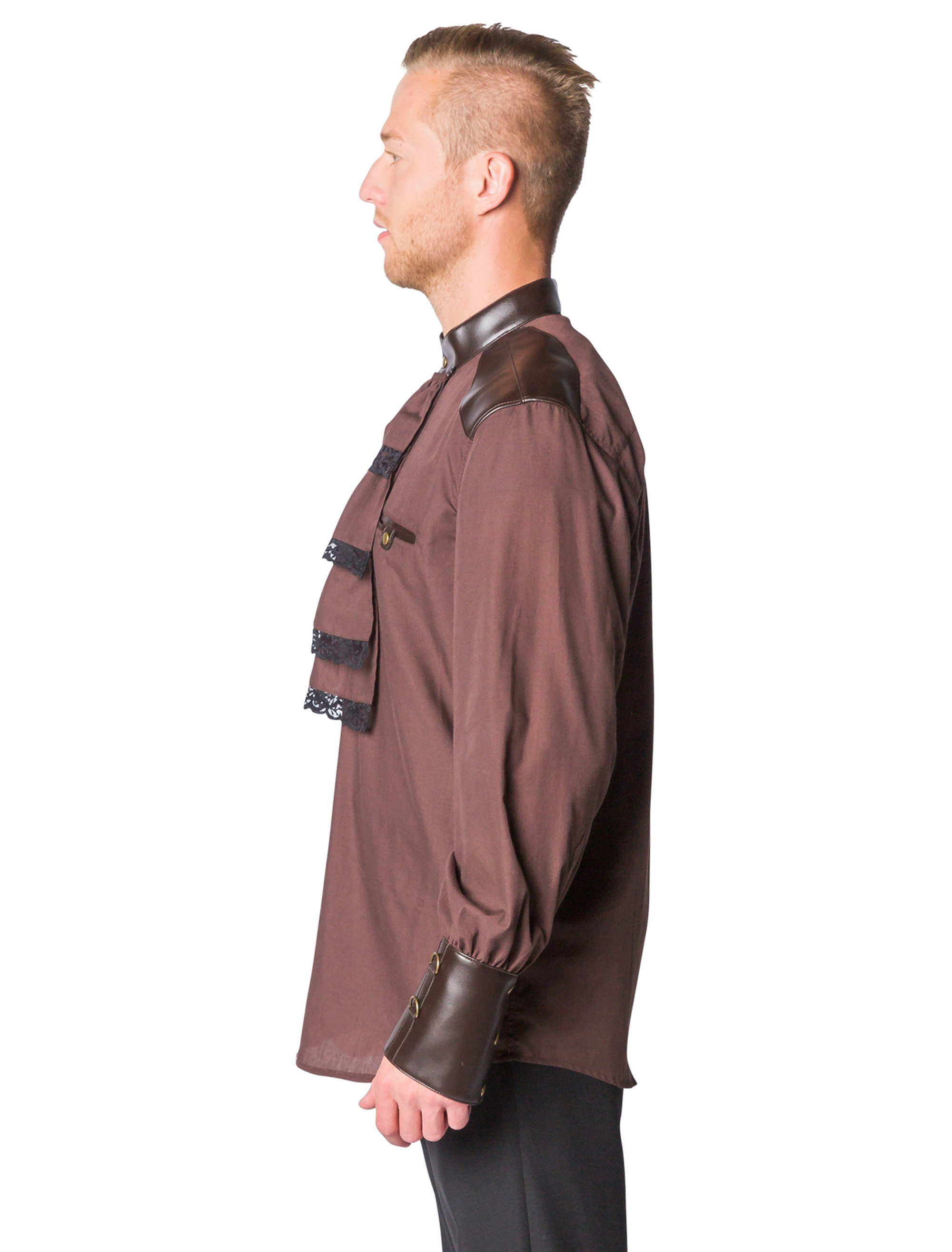 Hemd Steampunk Herren braun XXL