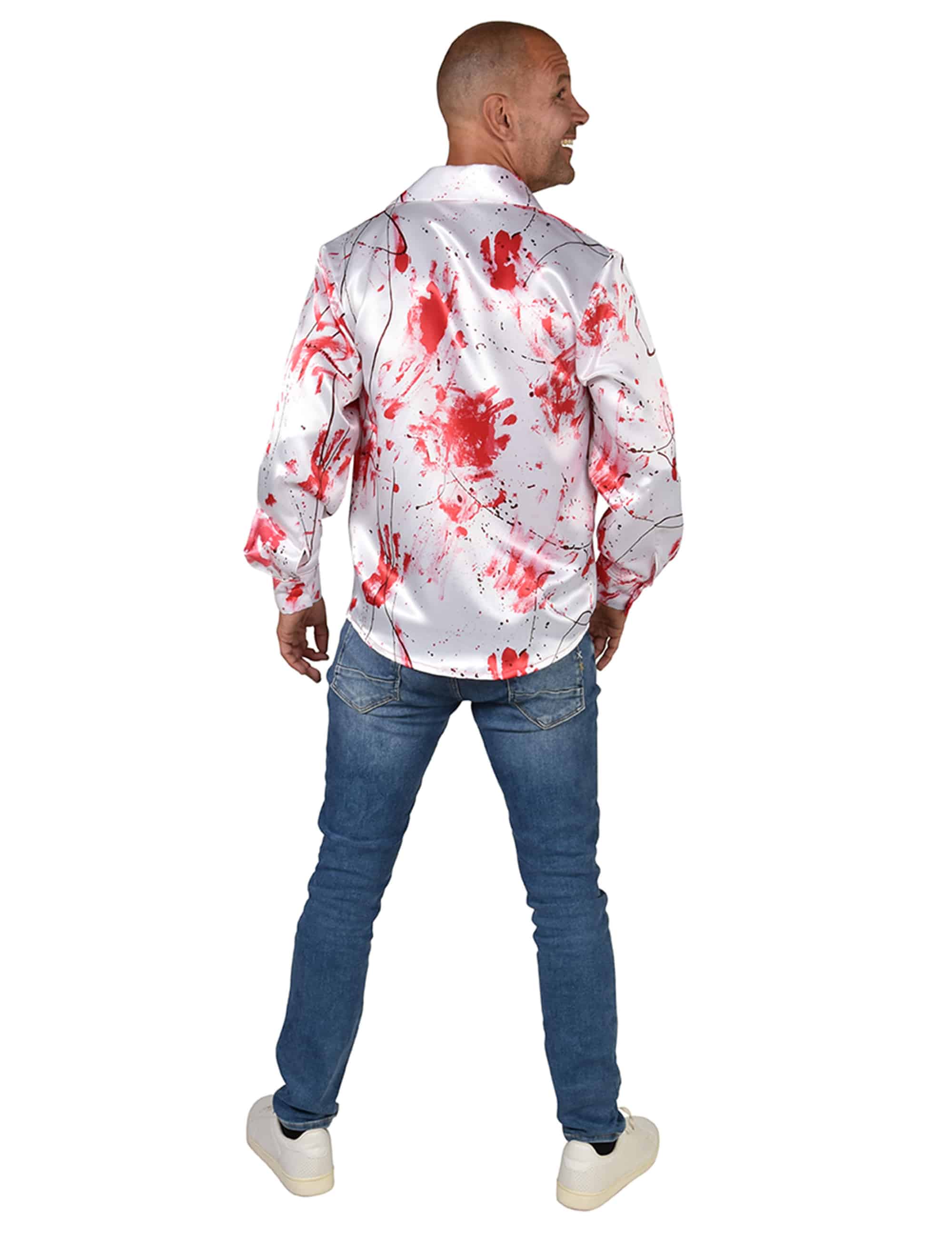 Hemd blutig Blutspritzer Herren rot/weiß L/XL