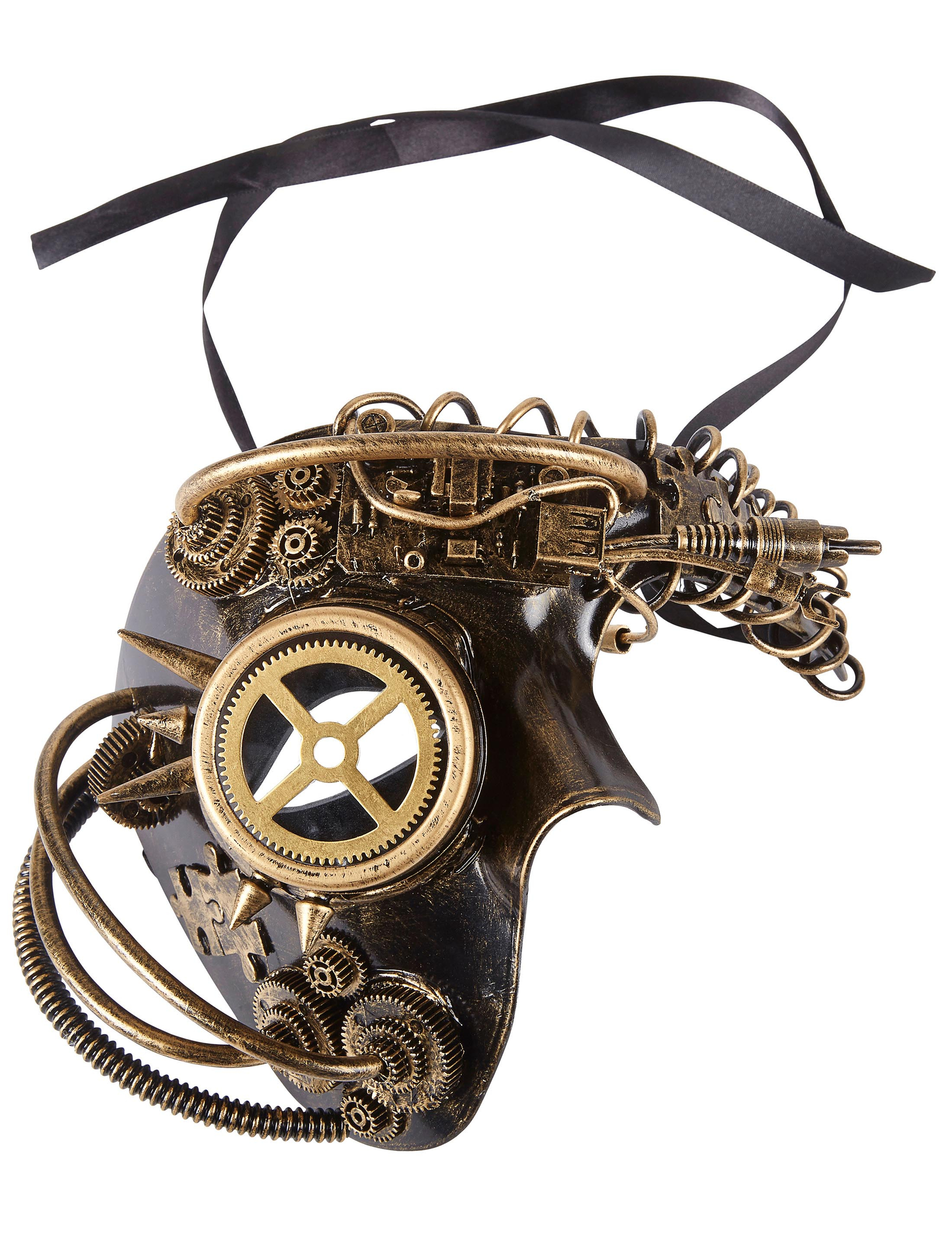 Maske Steampunk einäugig gold