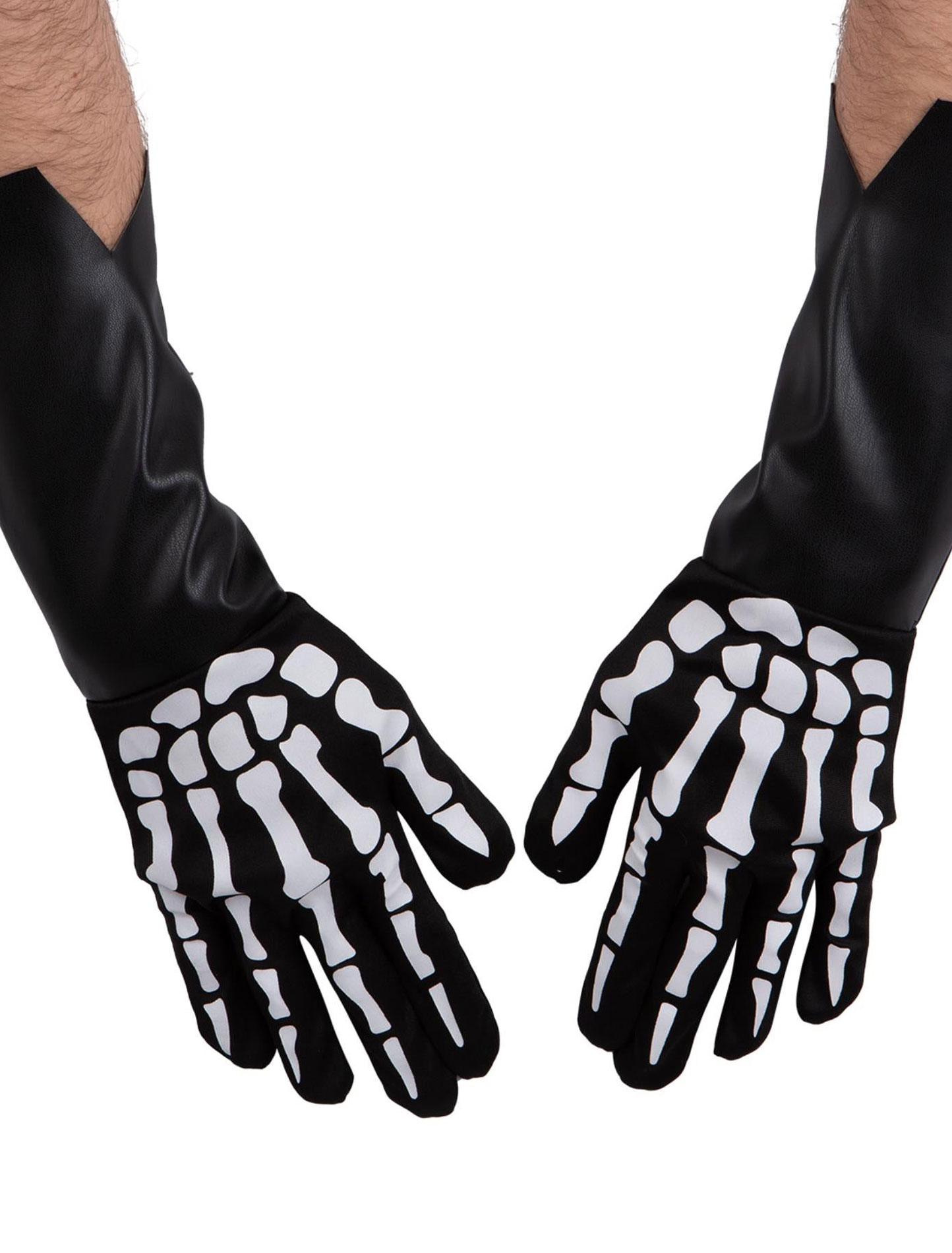 Handschuhe Skelett schwarz/weiß