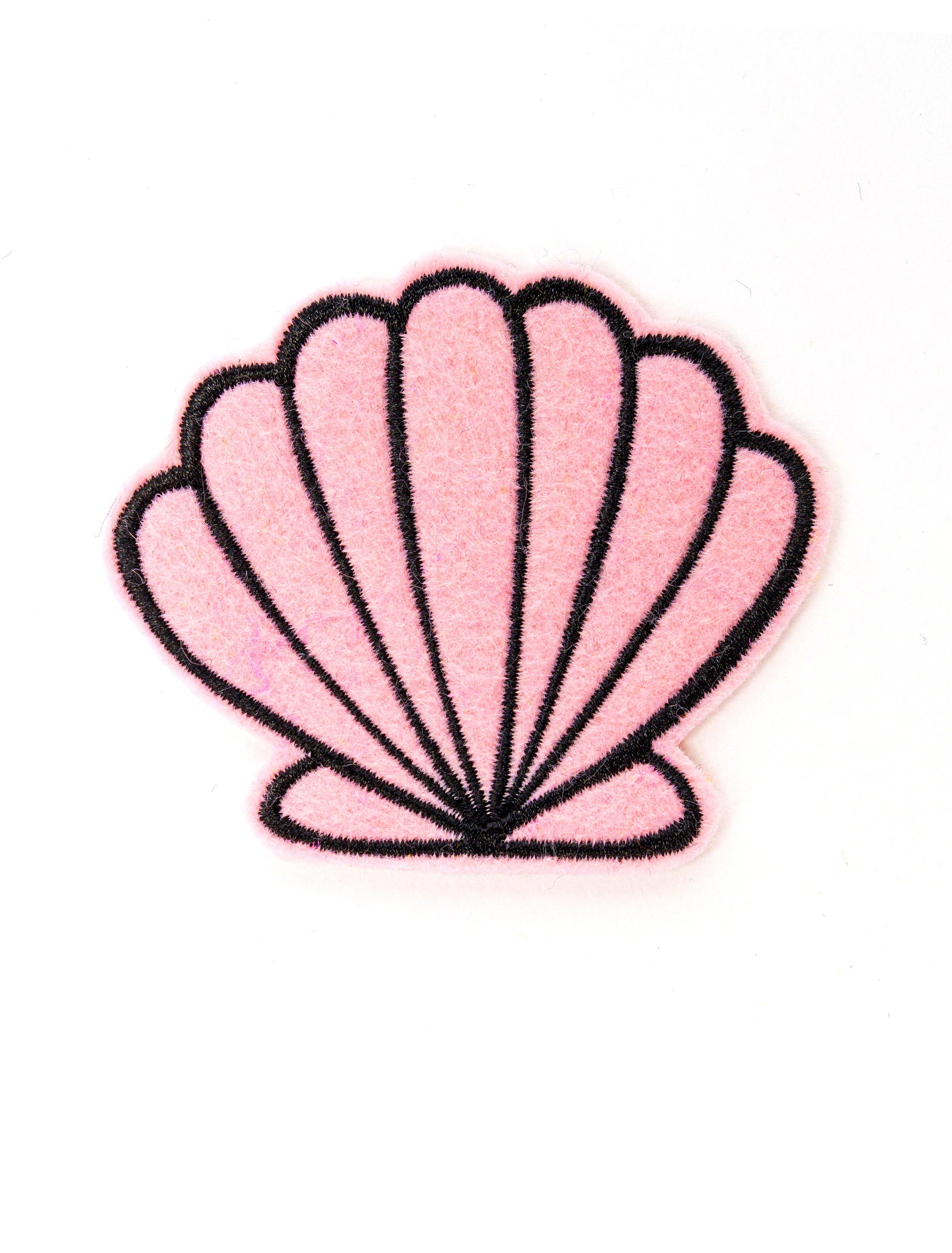 Bügelpatch Muschel rosa 7cm