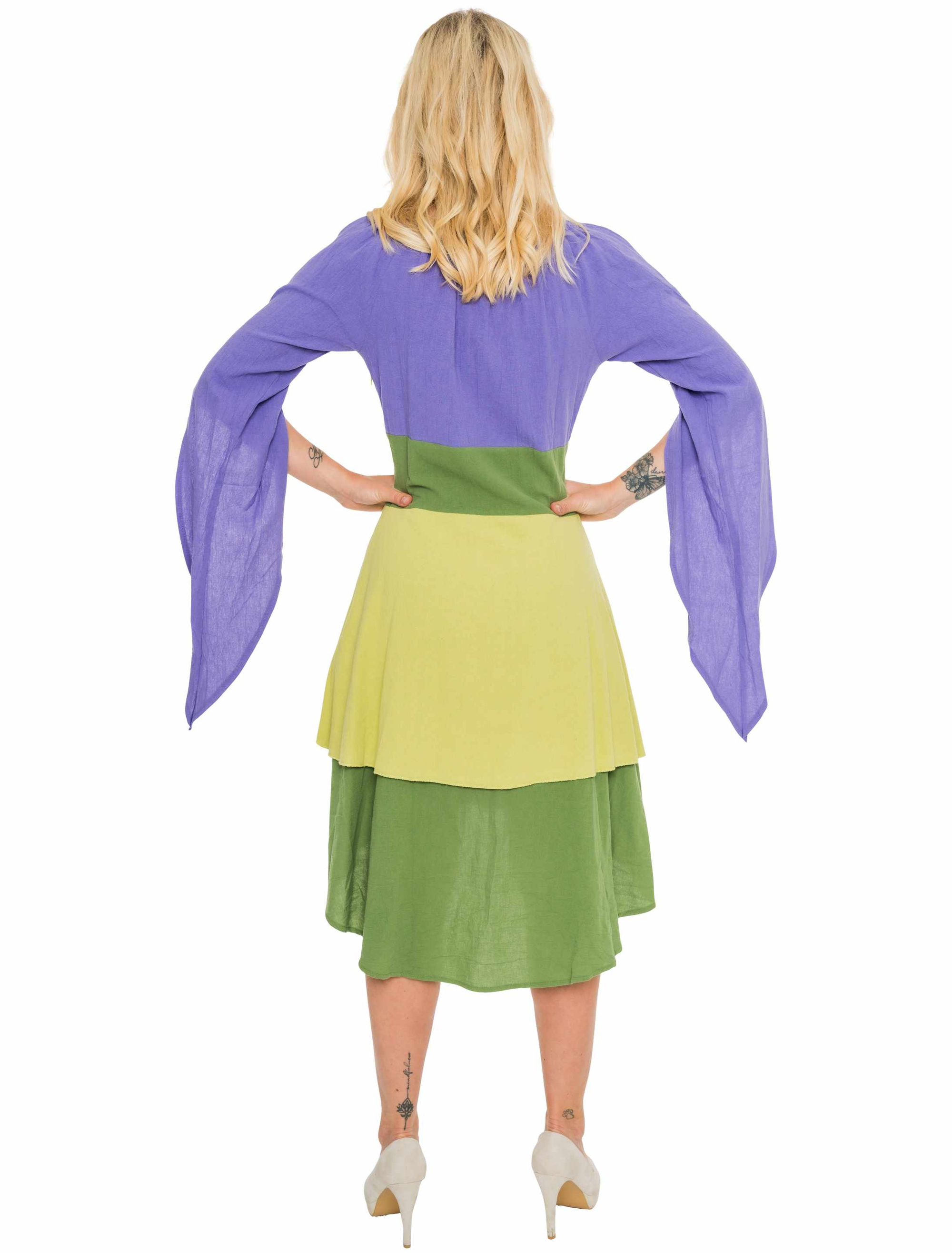 Kleid Hexenzauber Damen lila/grün M