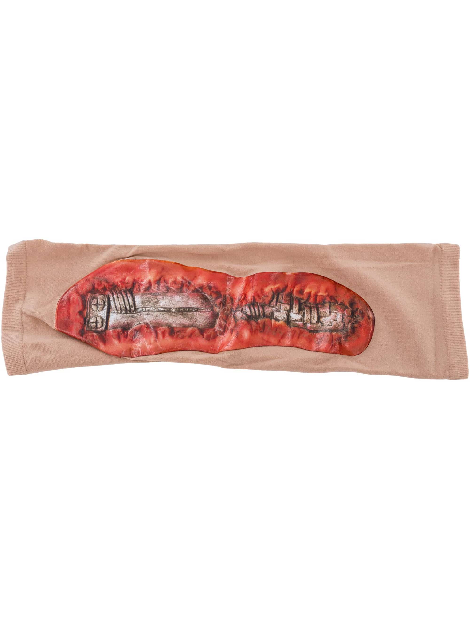 Armstulpe Wunde mit Schraube beige/rot