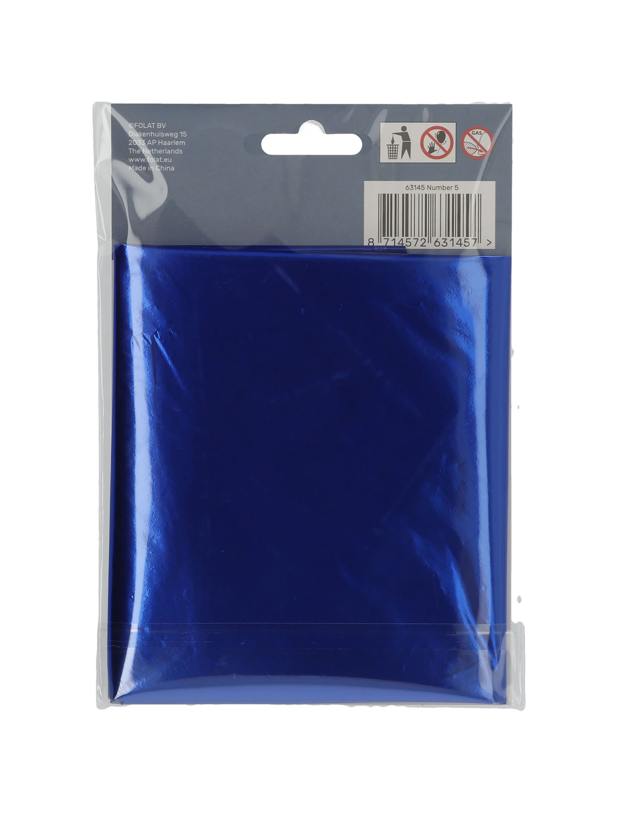 Folienballon Zahl 5 L blau