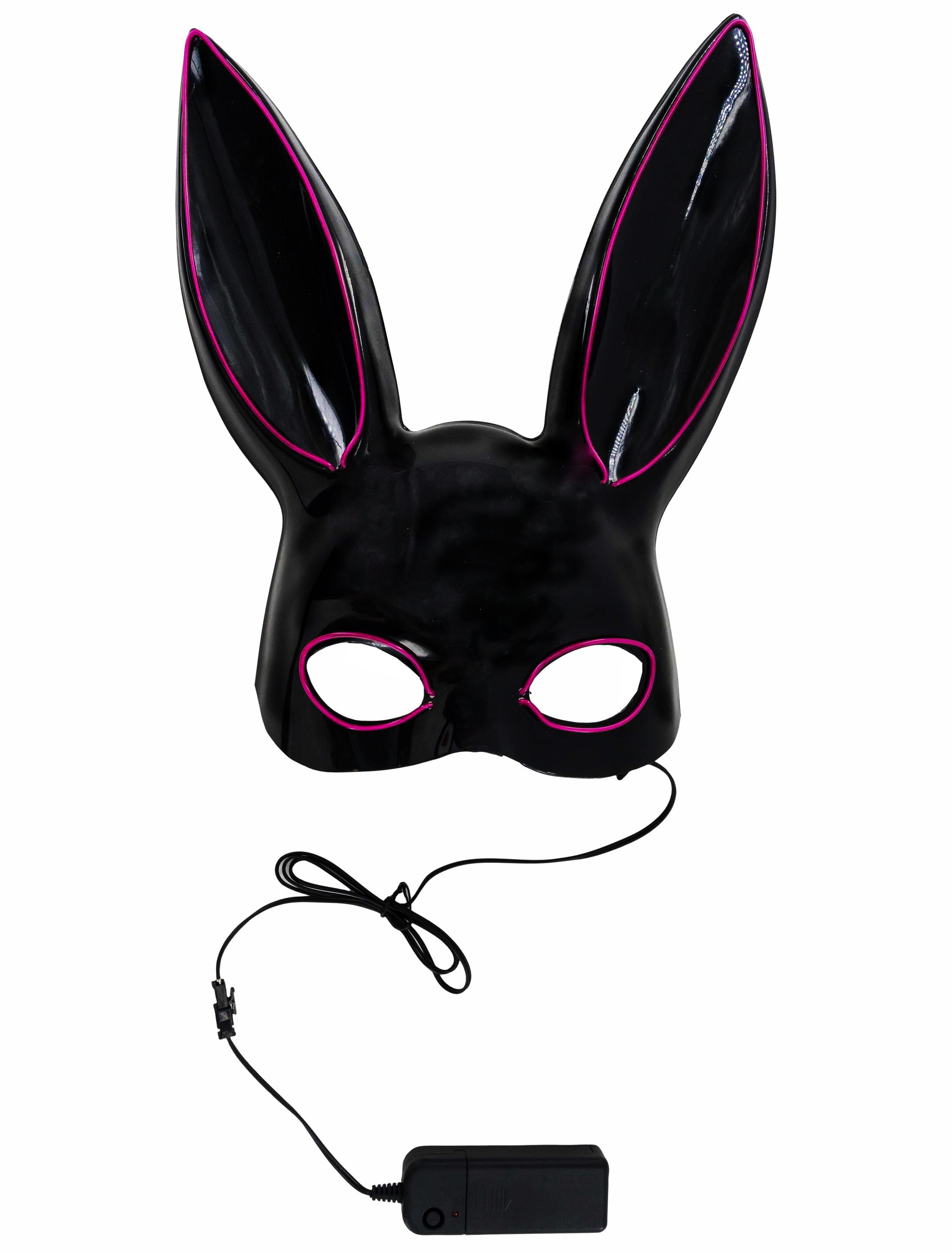 LED Maske Bunny schwarz/lila