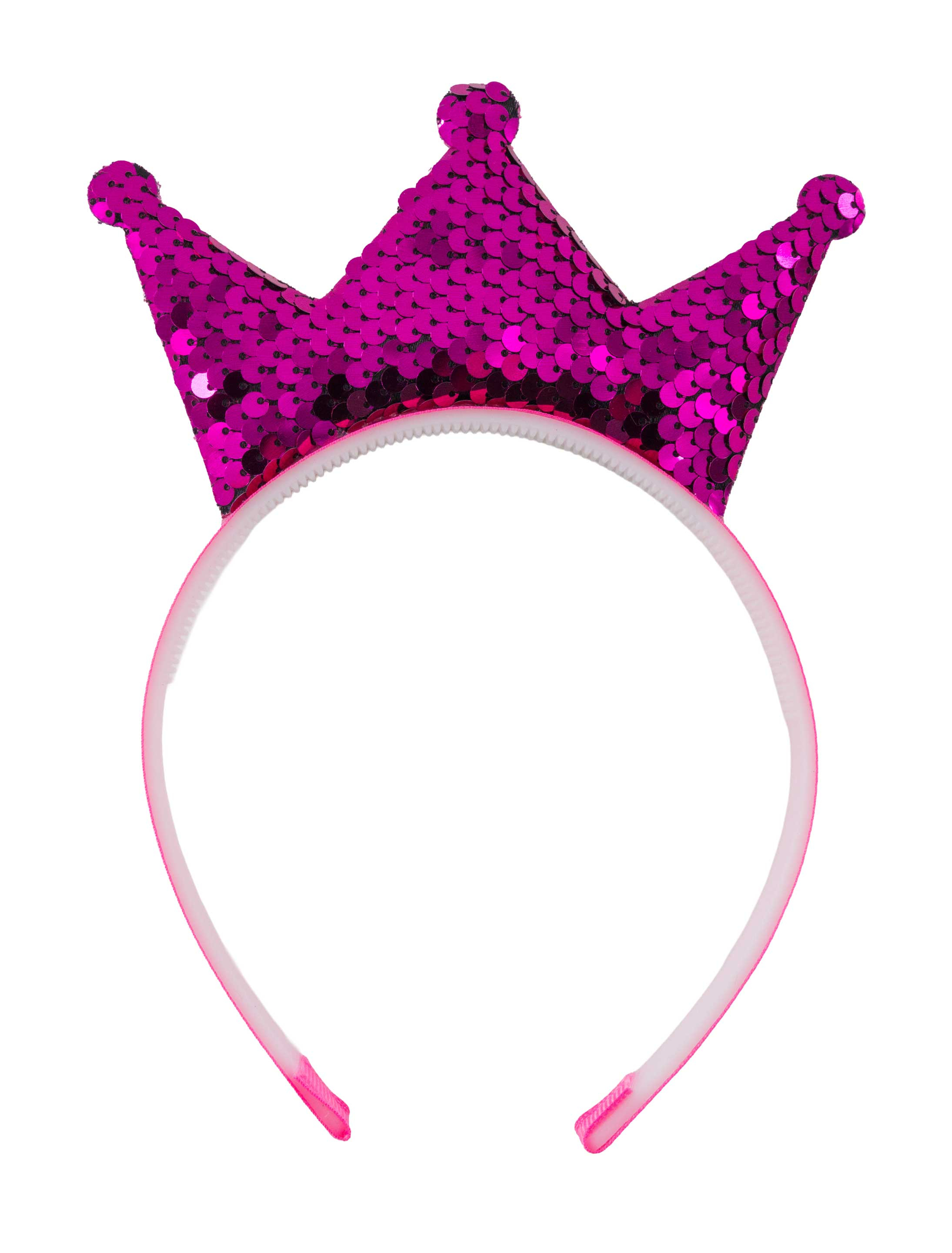 Haarreif Krone aus Pailletten pink