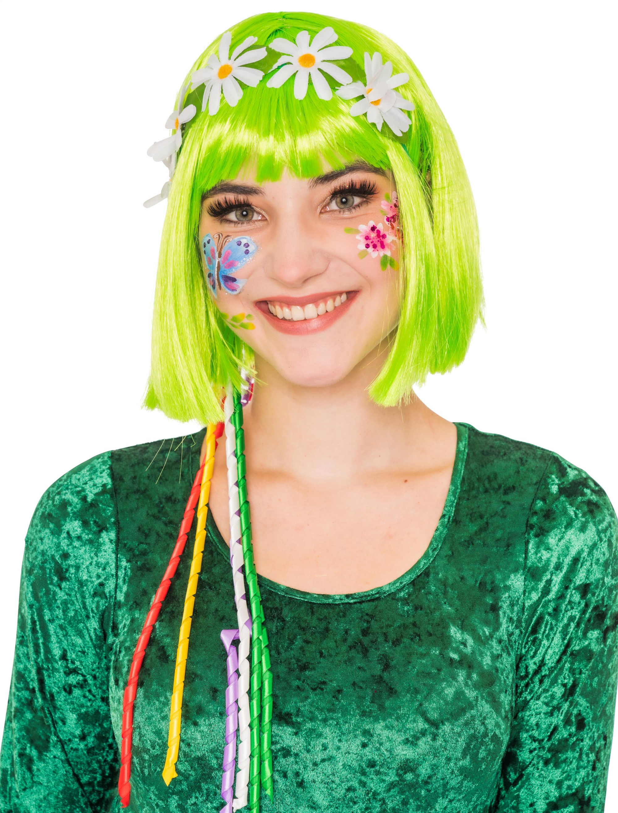 Stirnband mit Blüten und bunten Fransen