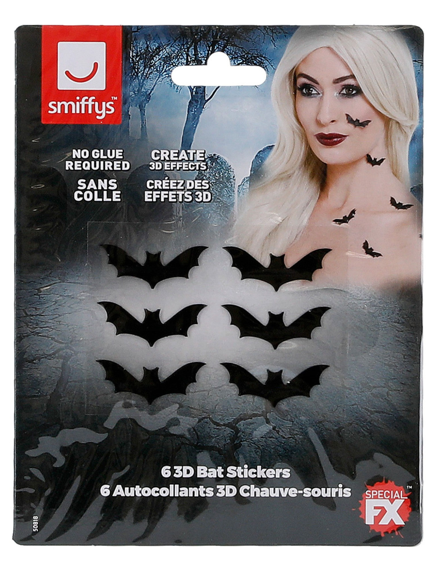 Sticker Fledermaus 6 Stk. schwarz