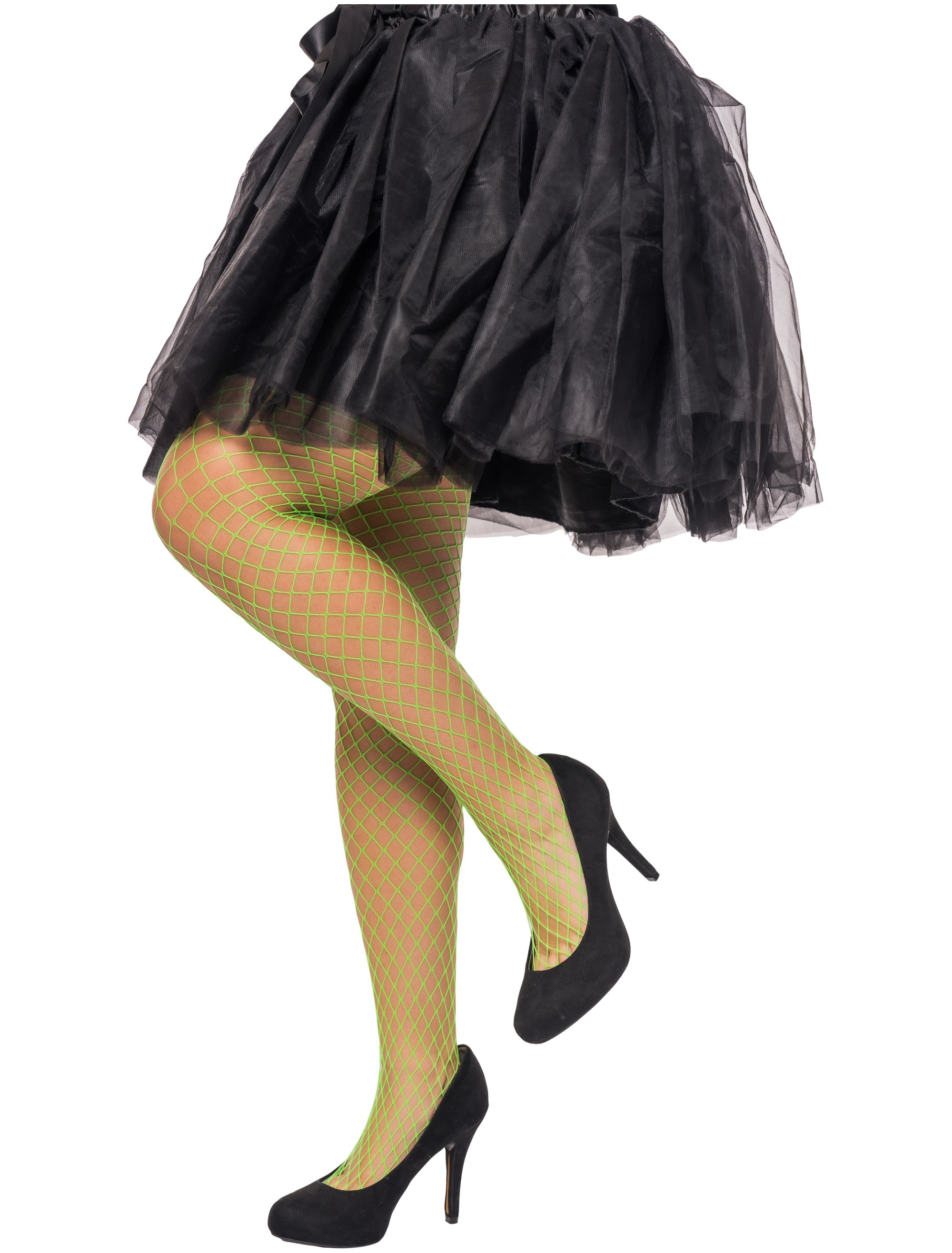 Netzstrumpfhose medium Damen neongrün L/XL