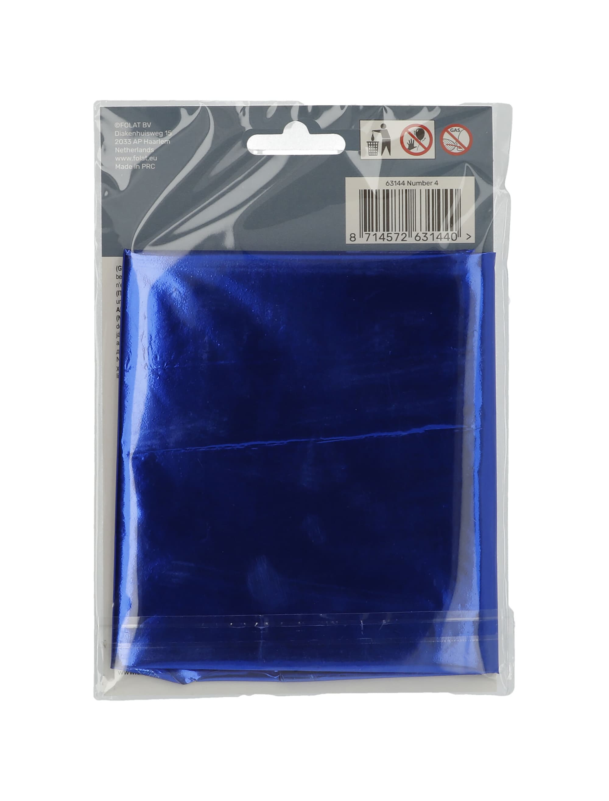 Folienballon Zahl 4 L blau