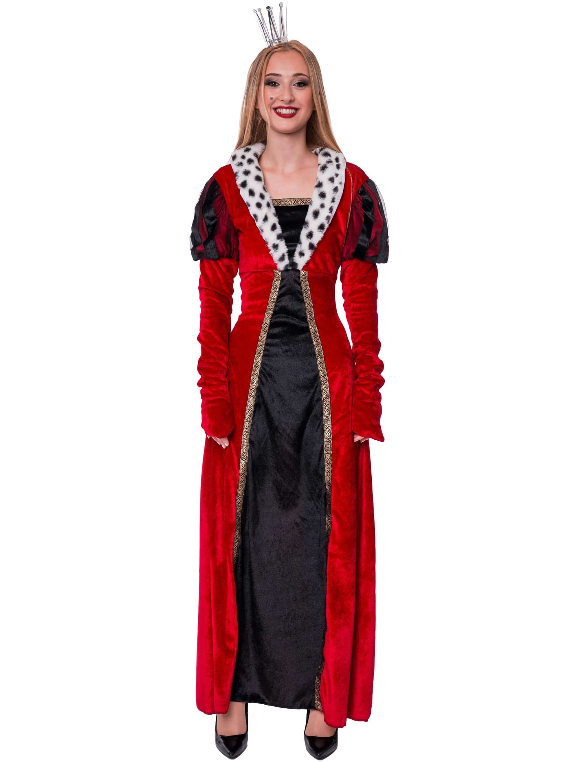 Kleid Tudor deluxe Damen rot/schwarz S/M