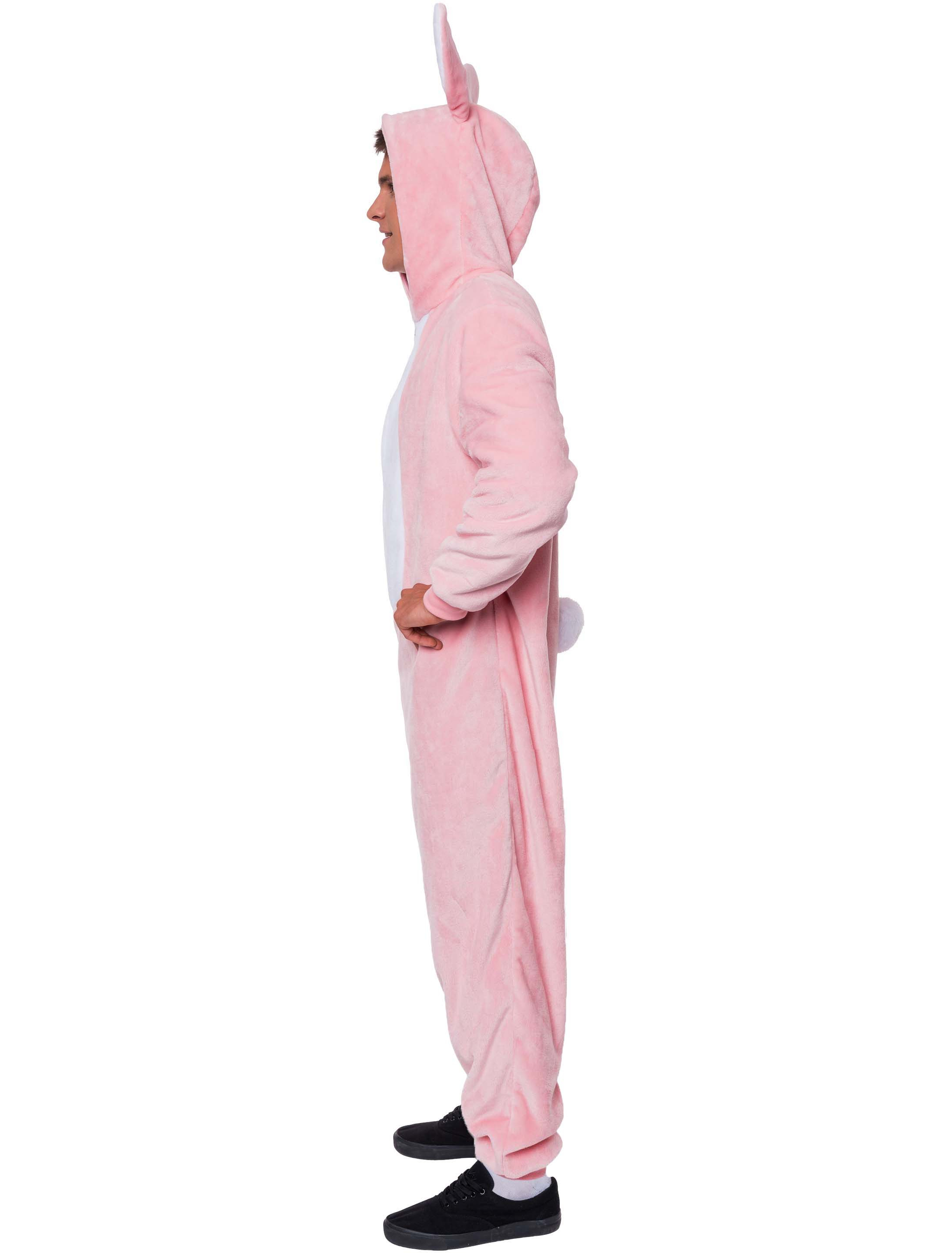 Overall Hase Plüsch rosa/weiß L/XL