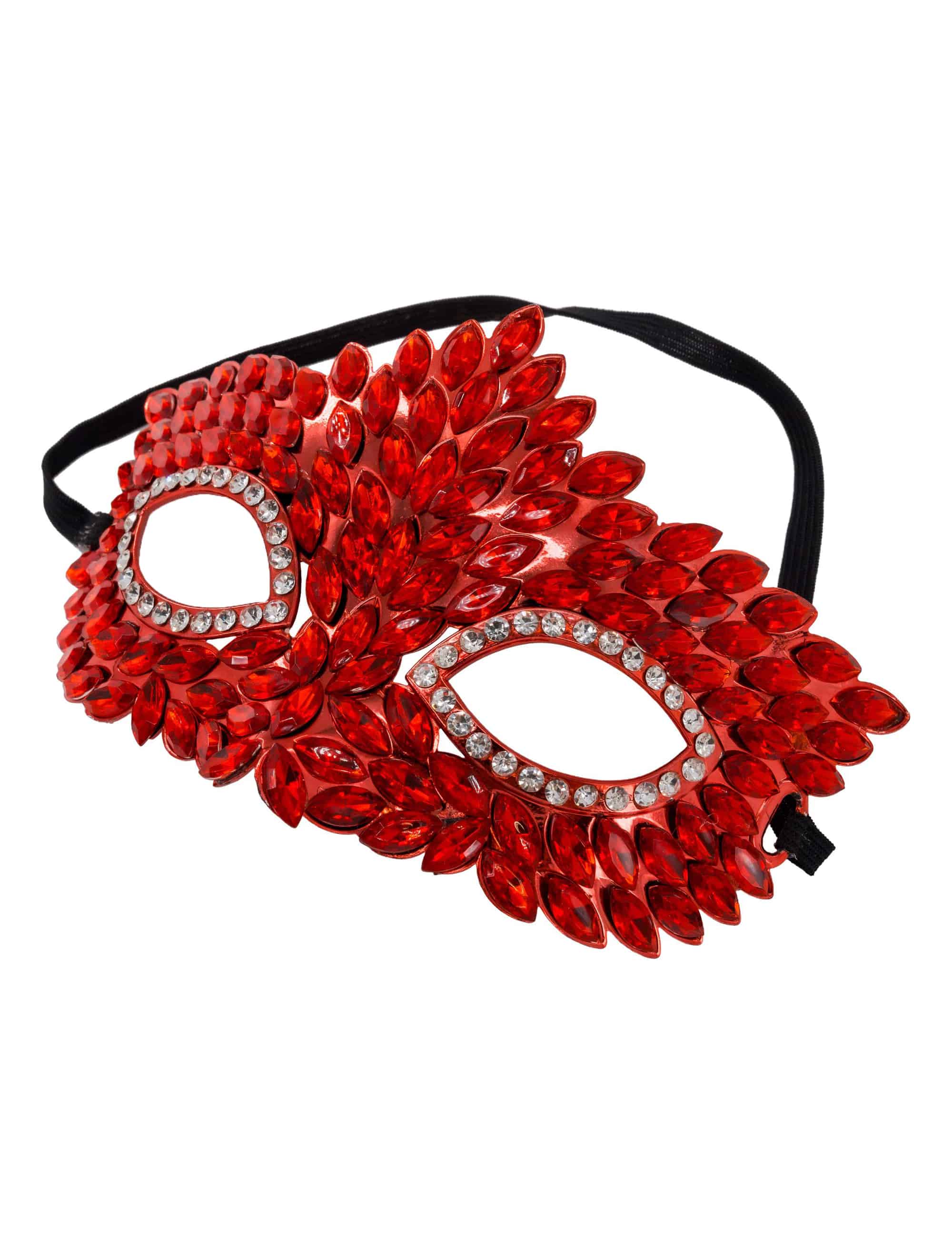 Augenmaske Strasssteine rot