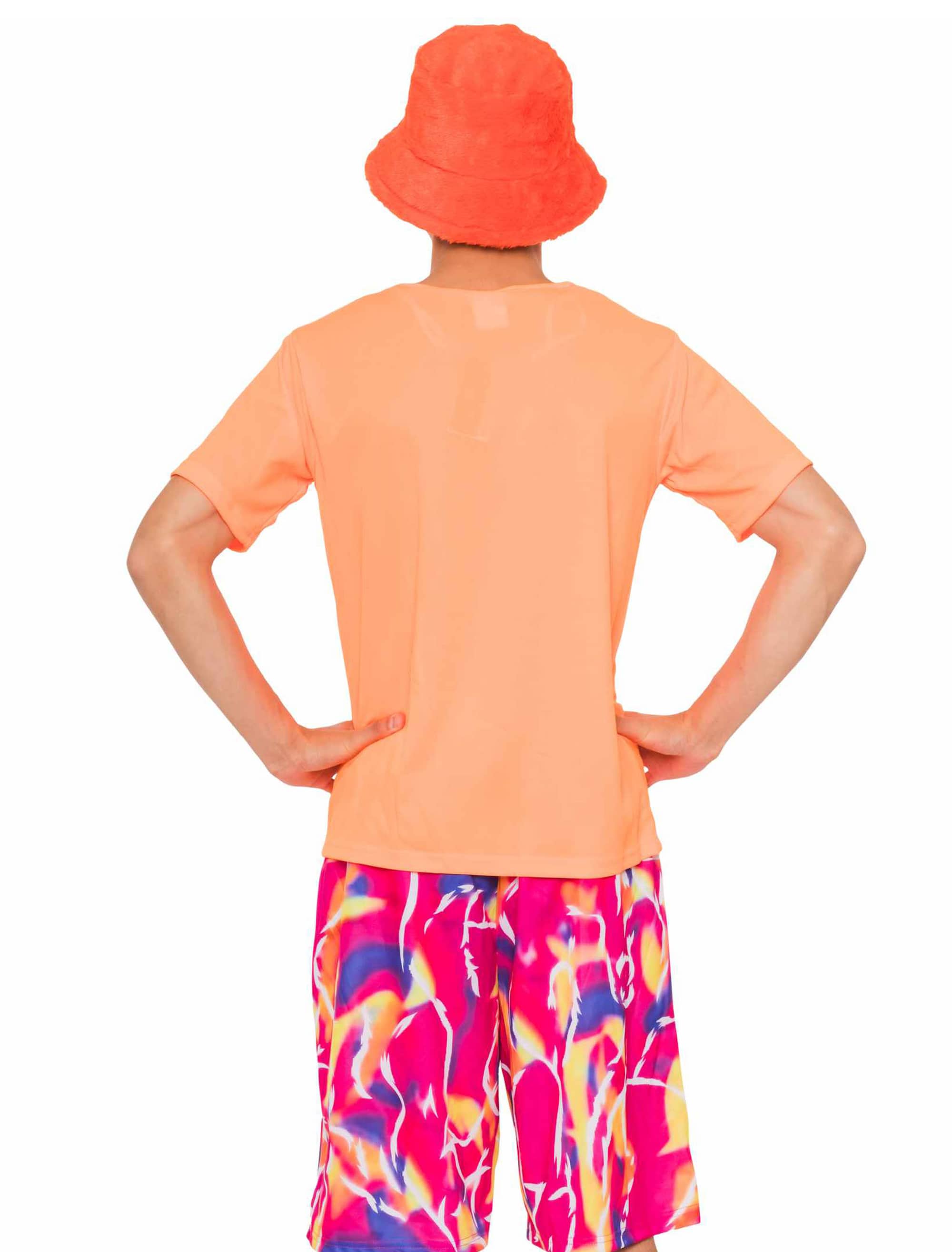 T-Shirt Neon Unifarben Herren neonorange L/XL