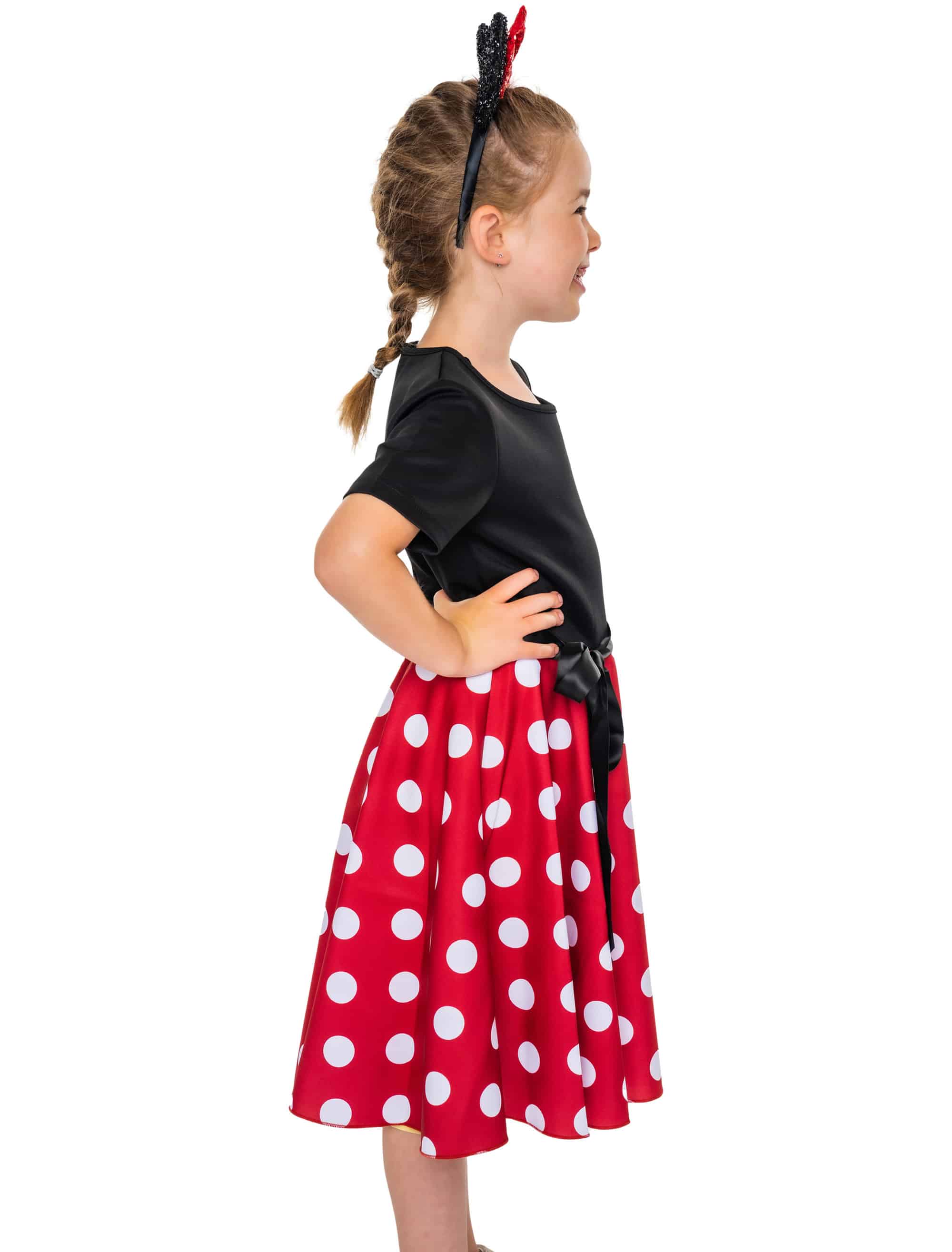 Kleid Maus mit Punkten schwarz/weiß/rot 86/104