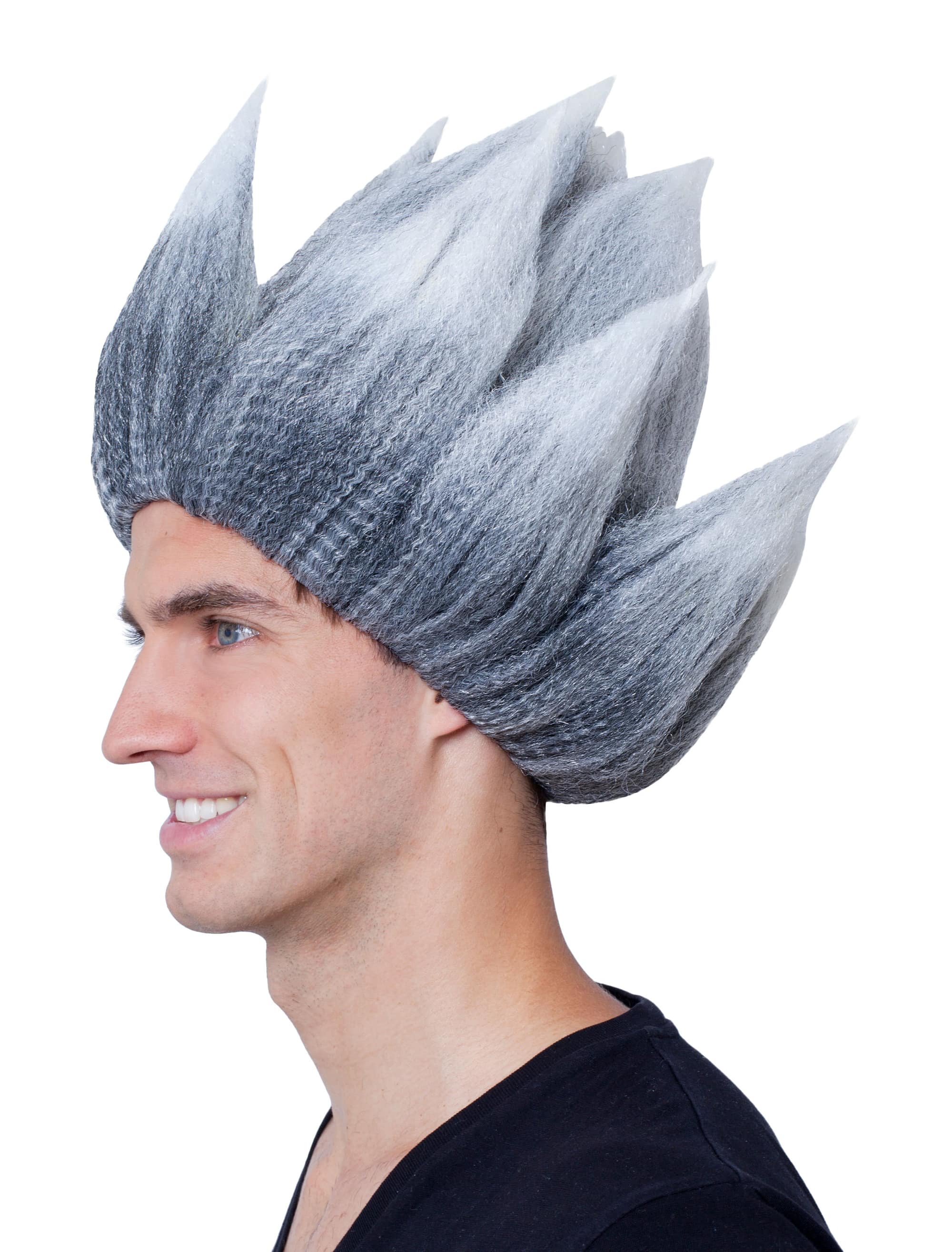 Perücke Anime Herren schwarz/weiß one size
