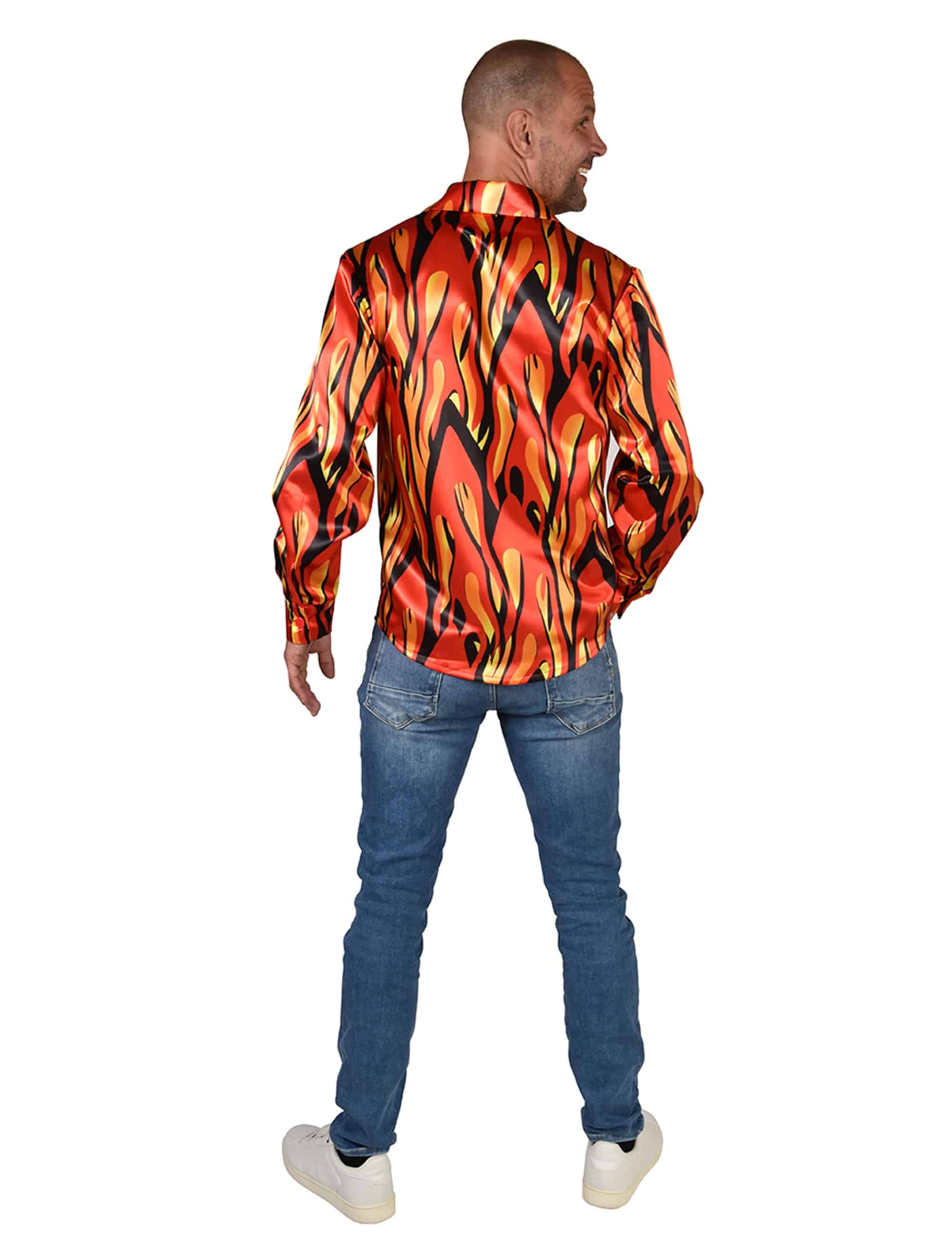 Hemd Flammen Herren bunt S/M