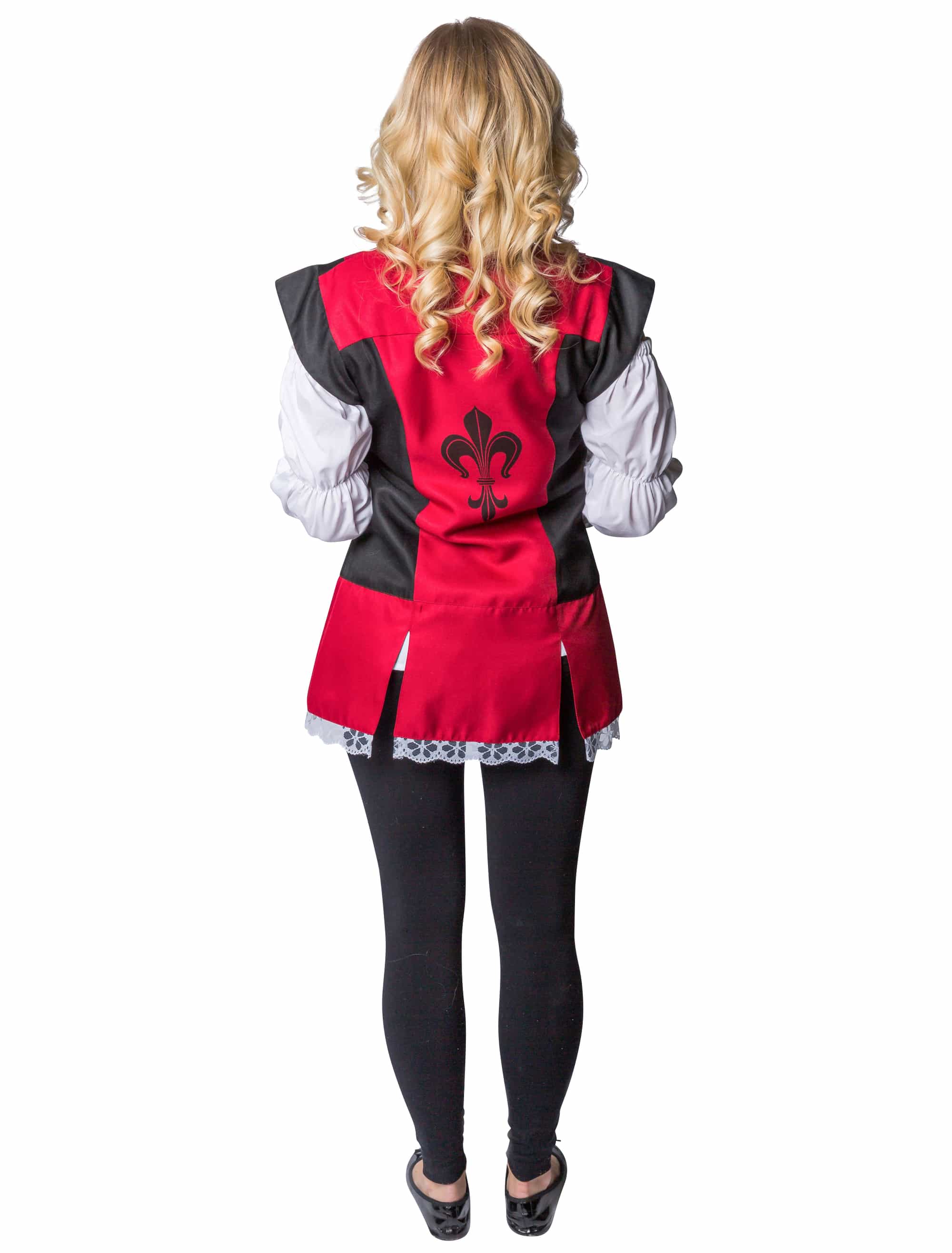 Jacke kurzarm Musketier Damen schwarz/rot XL