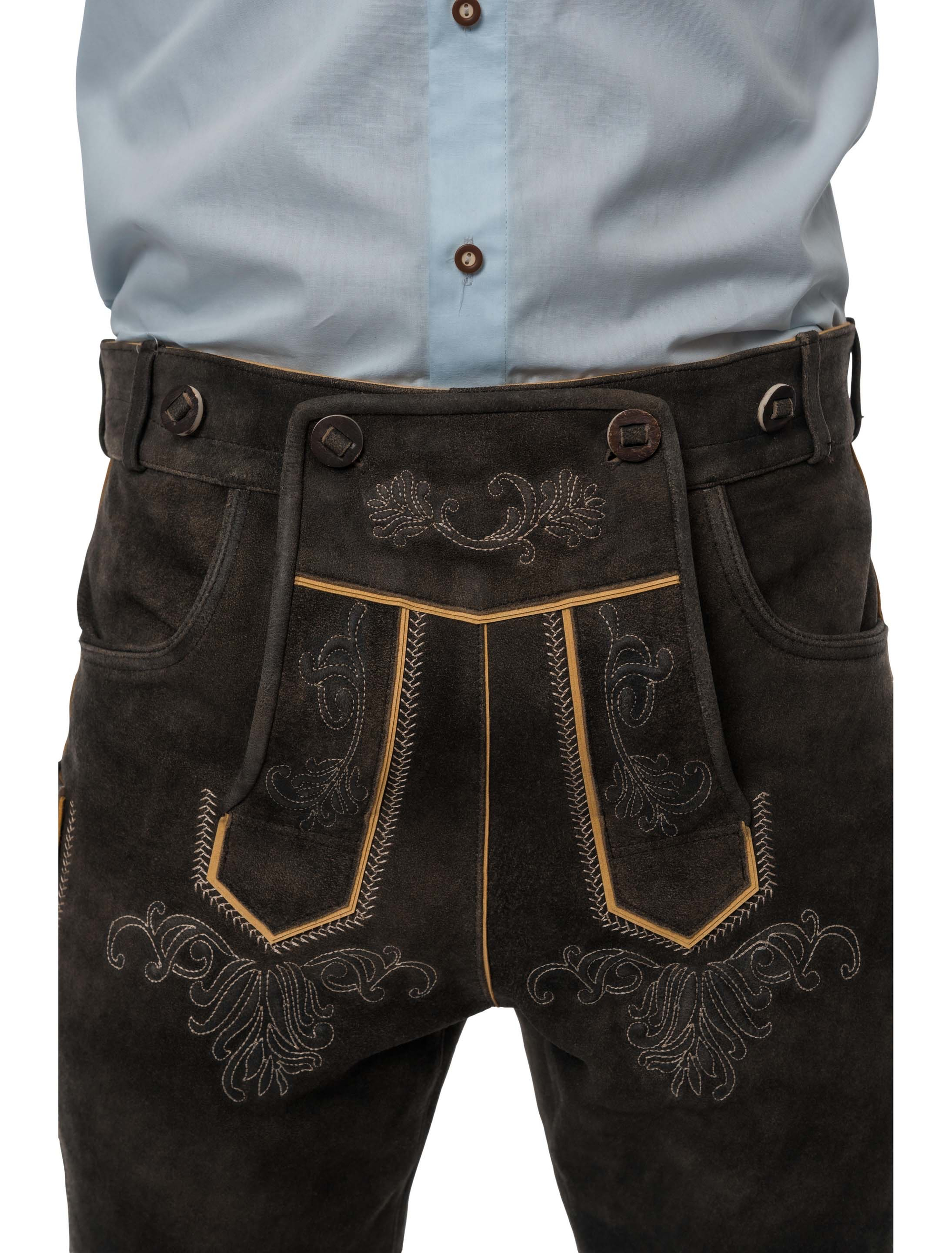Lederhose Henry 3/4 lang Herren dunkelbraun S