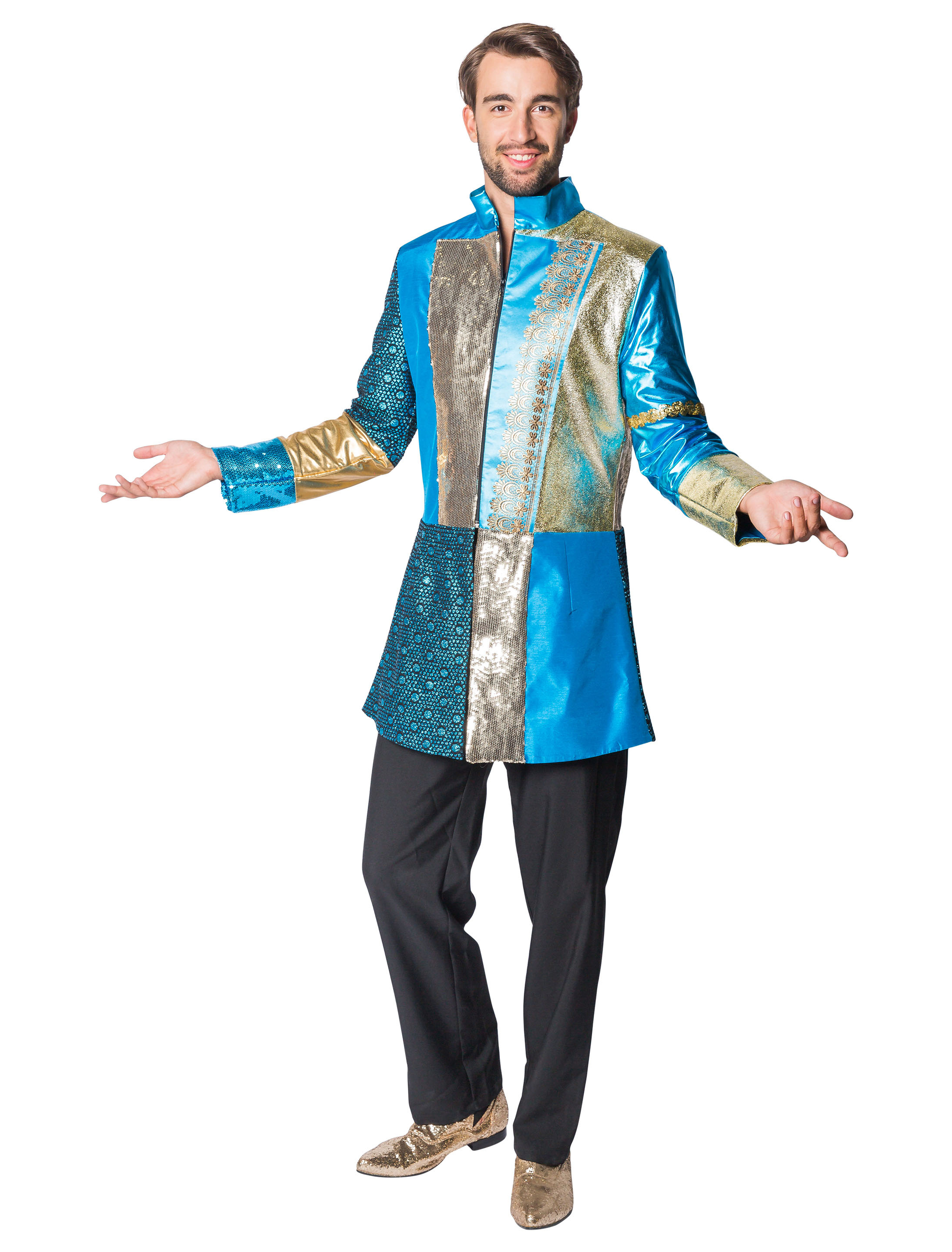 Mantel Herren gold/türkis M