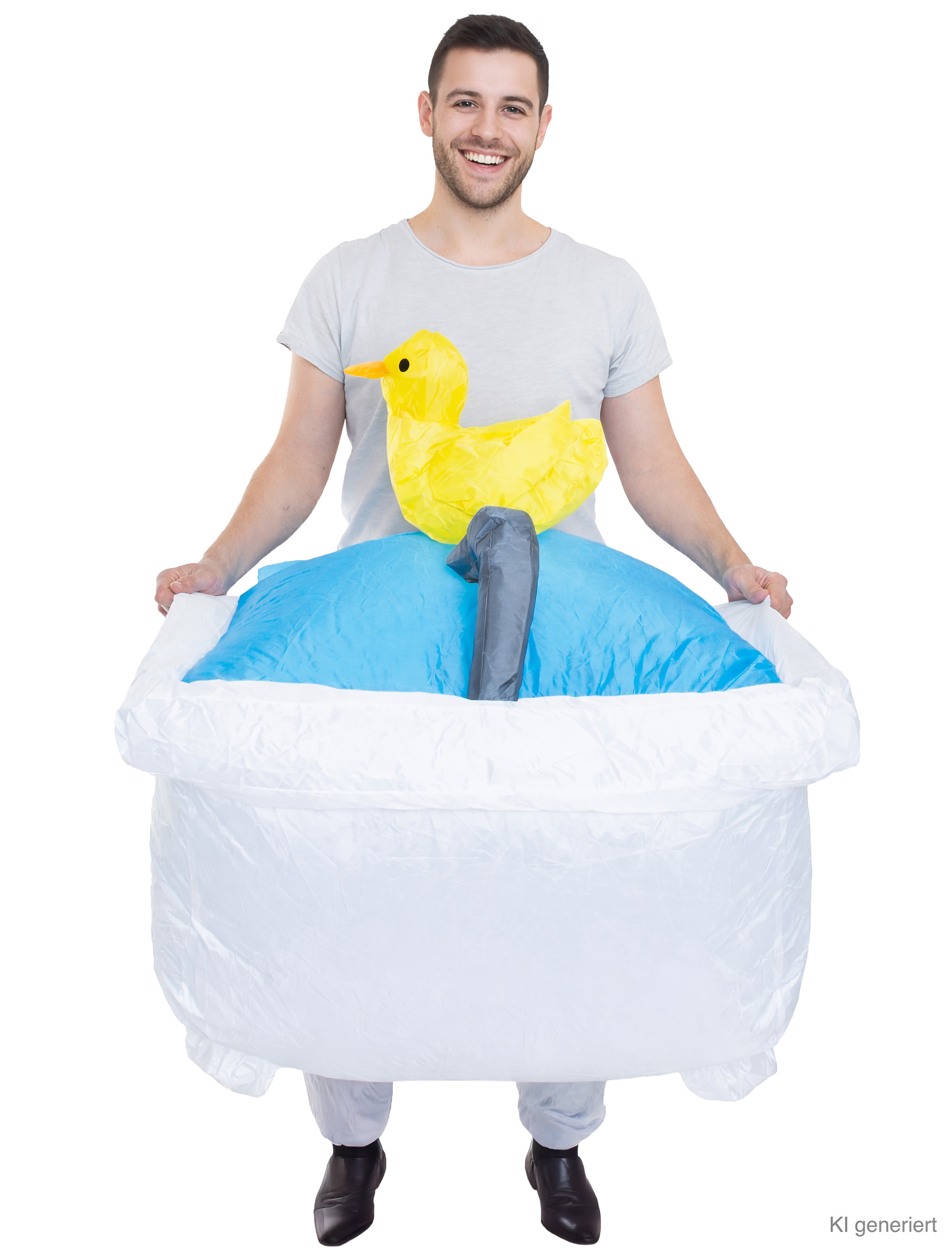 Kostüm Badewanne aufblasbar 2-tlg. blau/weiß one size