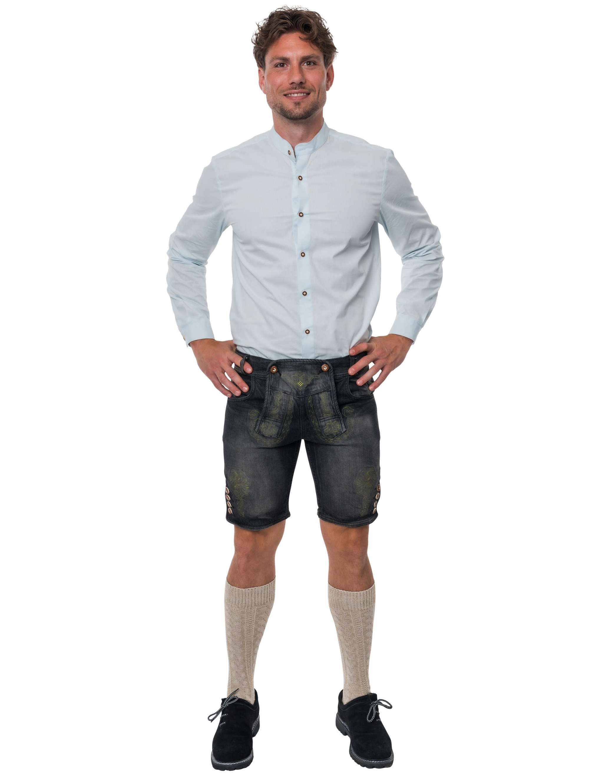 Trachtenjeans kurz Herren schwarz XS