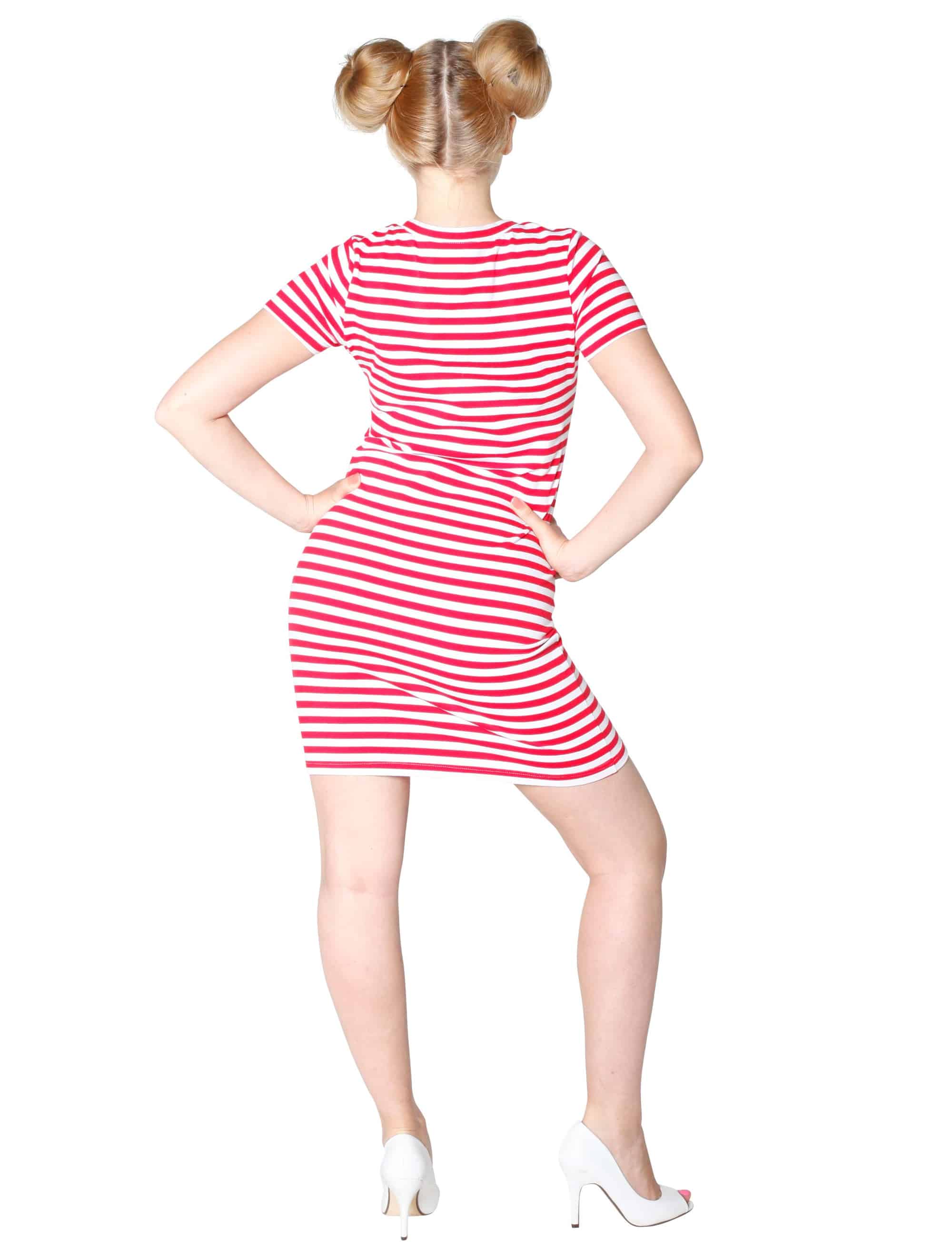 Ringelkleid Damen rot/weiß S