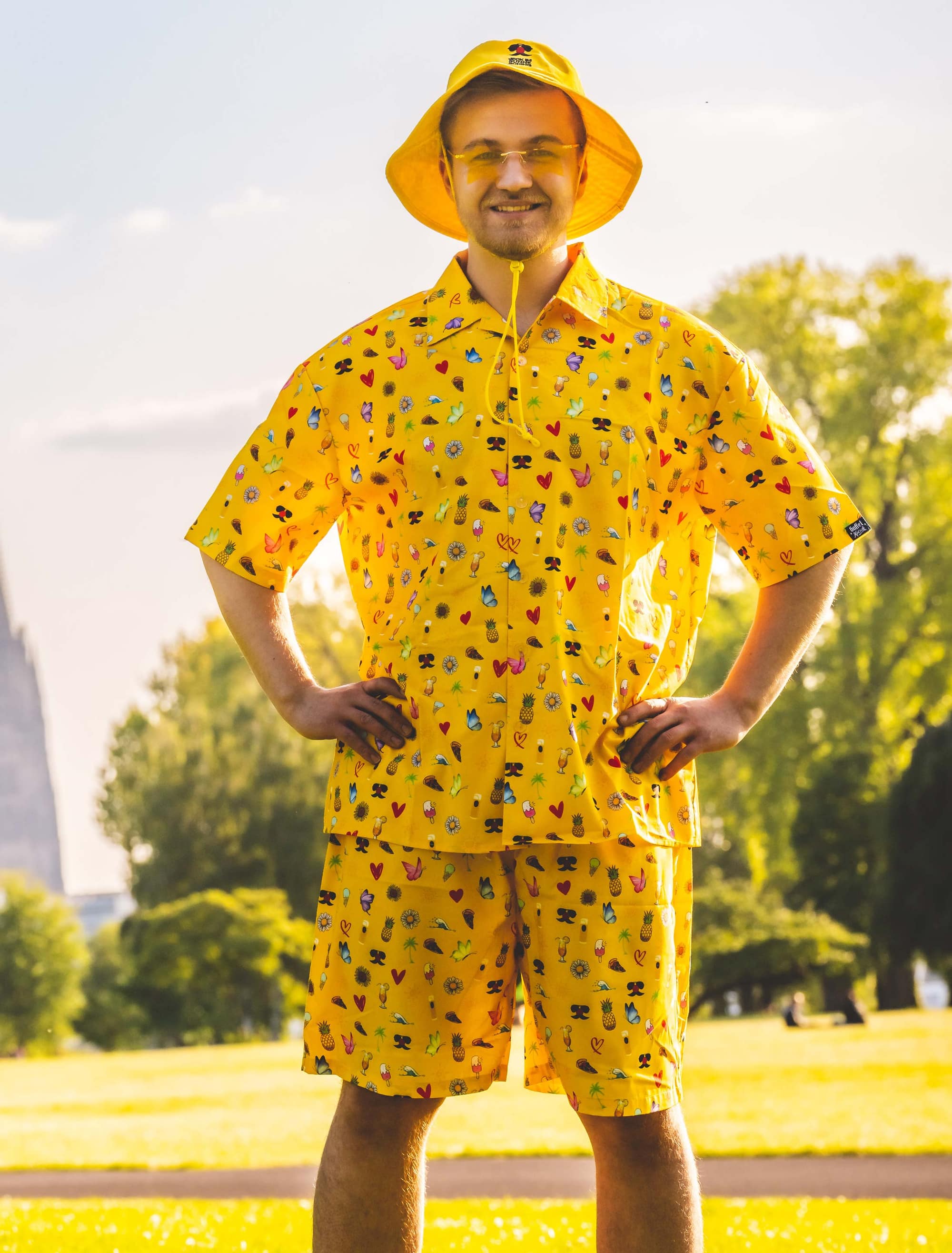 JIS Shirt & Hose Jeck im Sunnesching 2-tlg. Herren gelb S-M