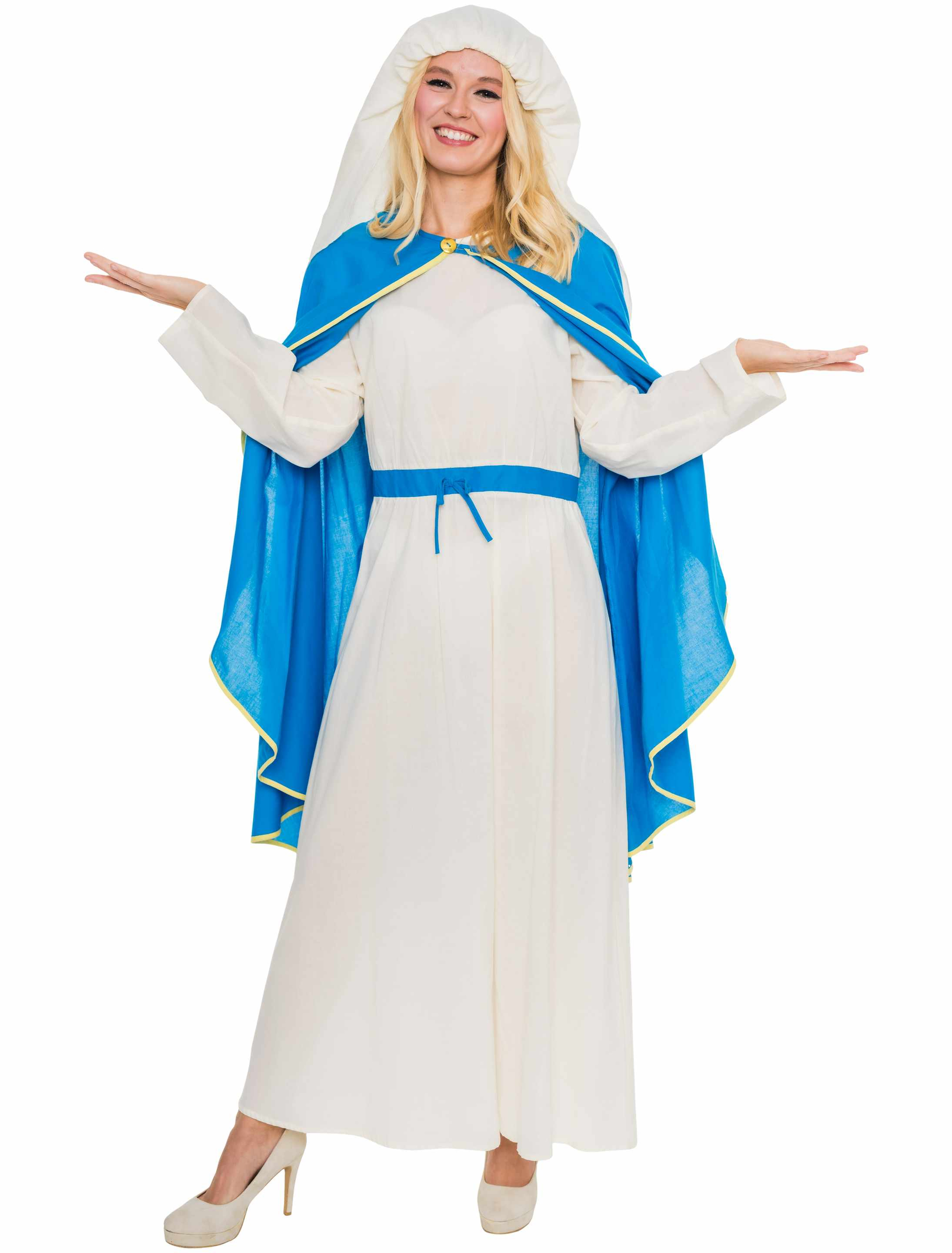Kostüm Maria 3-tlg. Damen beige/blau 4XL/5XL