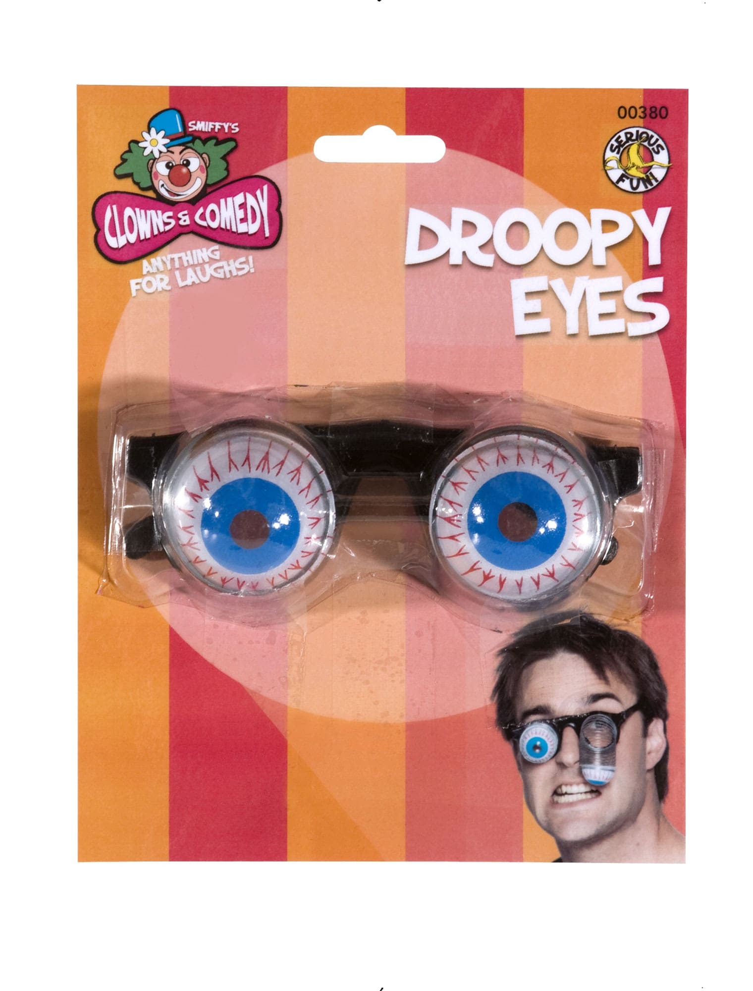 Brille springende Augen rot/weiß/blau