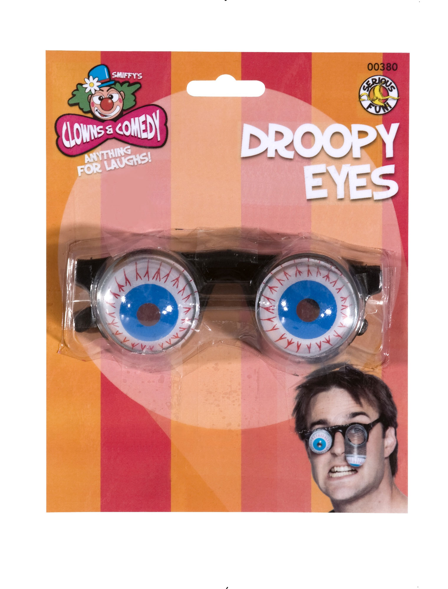 Brille springende Augen rot/weiß/blau