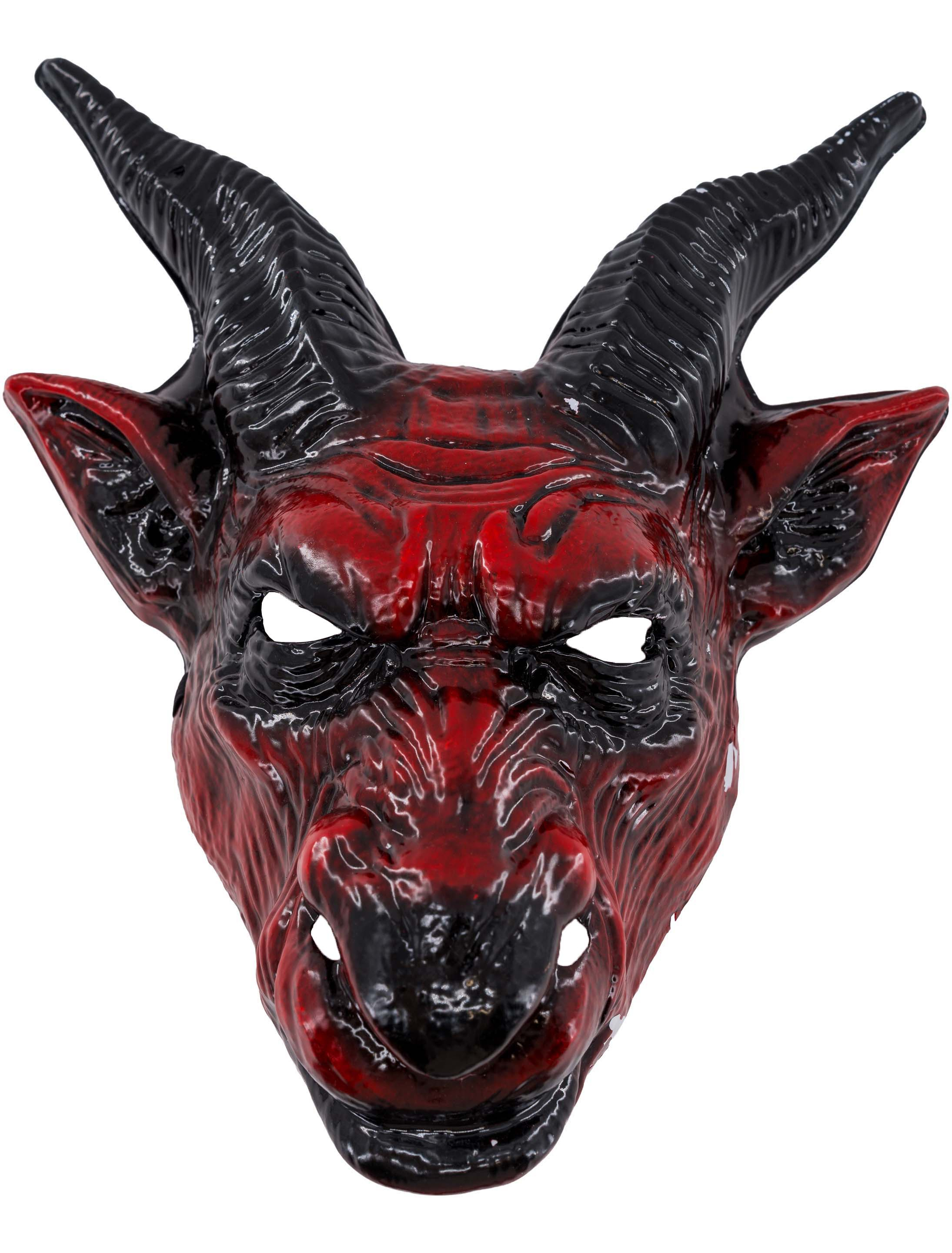 Maske Beelzebub rot/schwarz