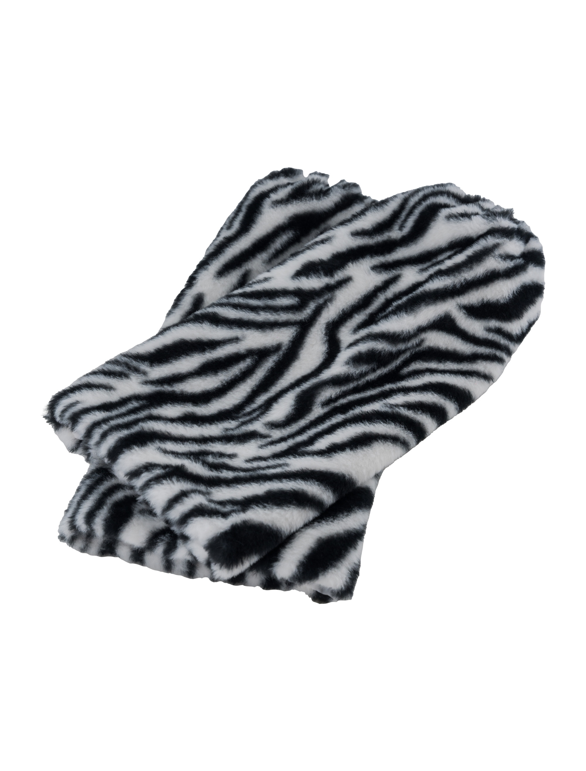 Beinstulpen Plüsch Zebra 40cm schwarz/weiß one size