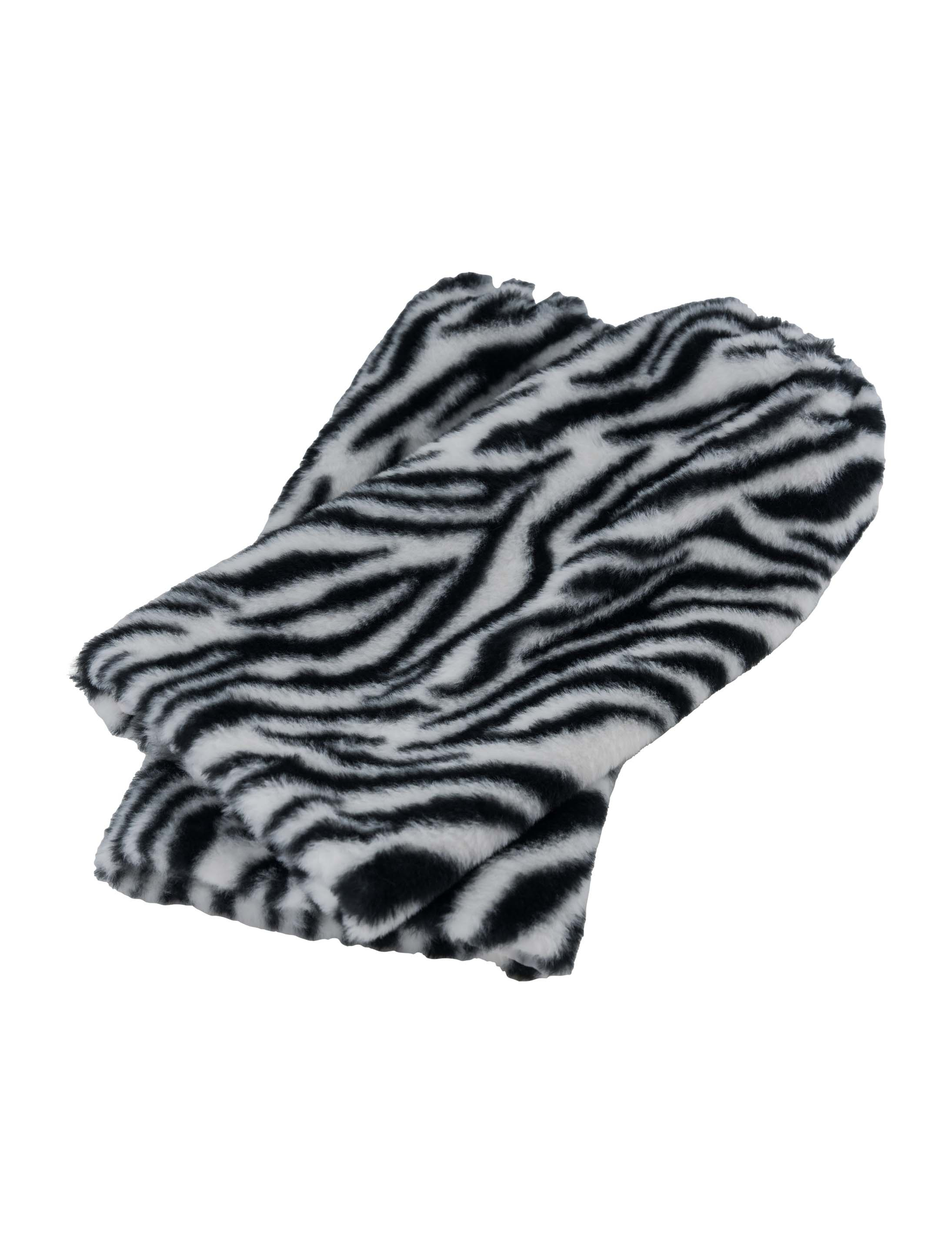 Beinstulpen Plüsch Zebra 40cm schwarz/weiß one size
