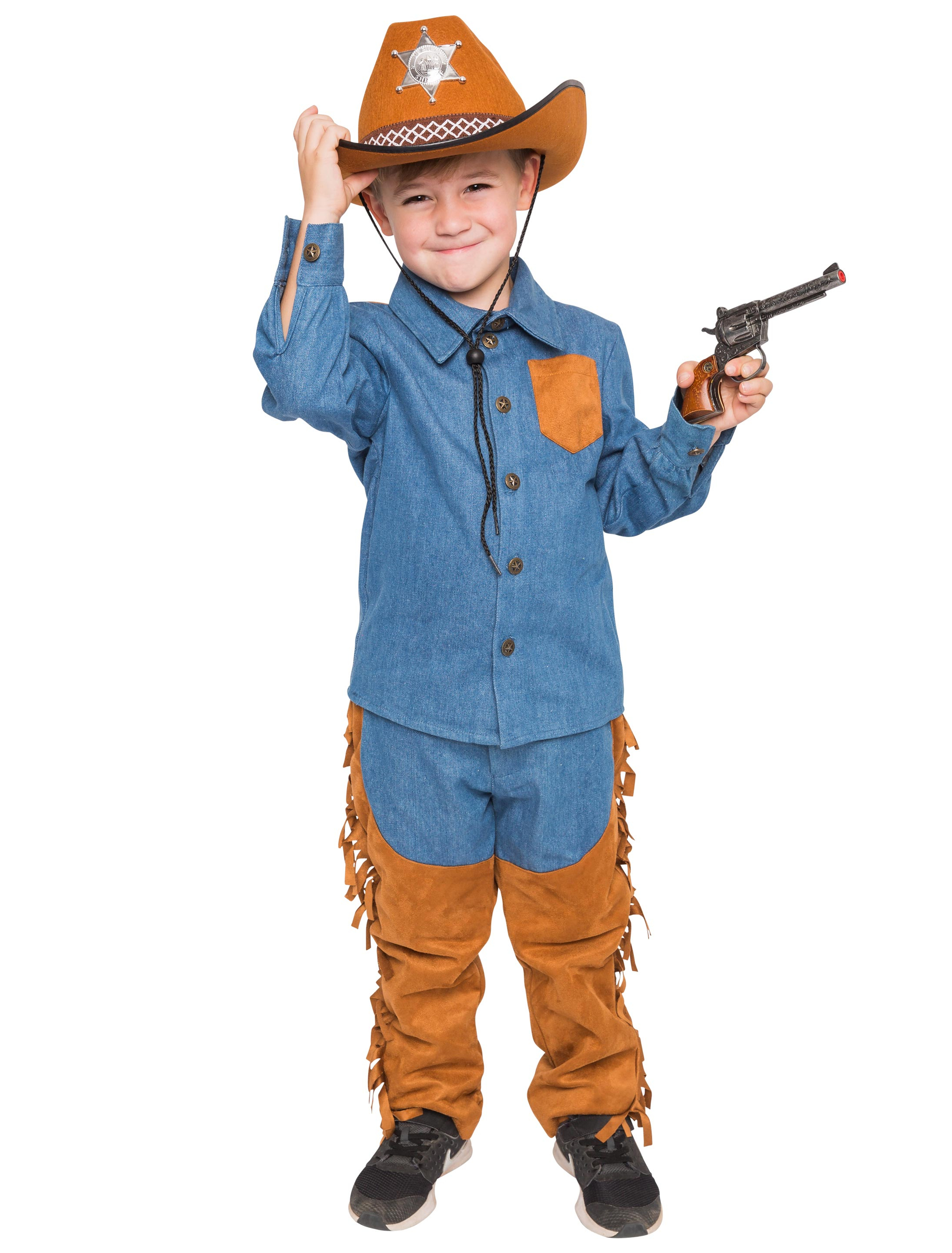 Hemd Cowboy Kinder dunkelblau 128