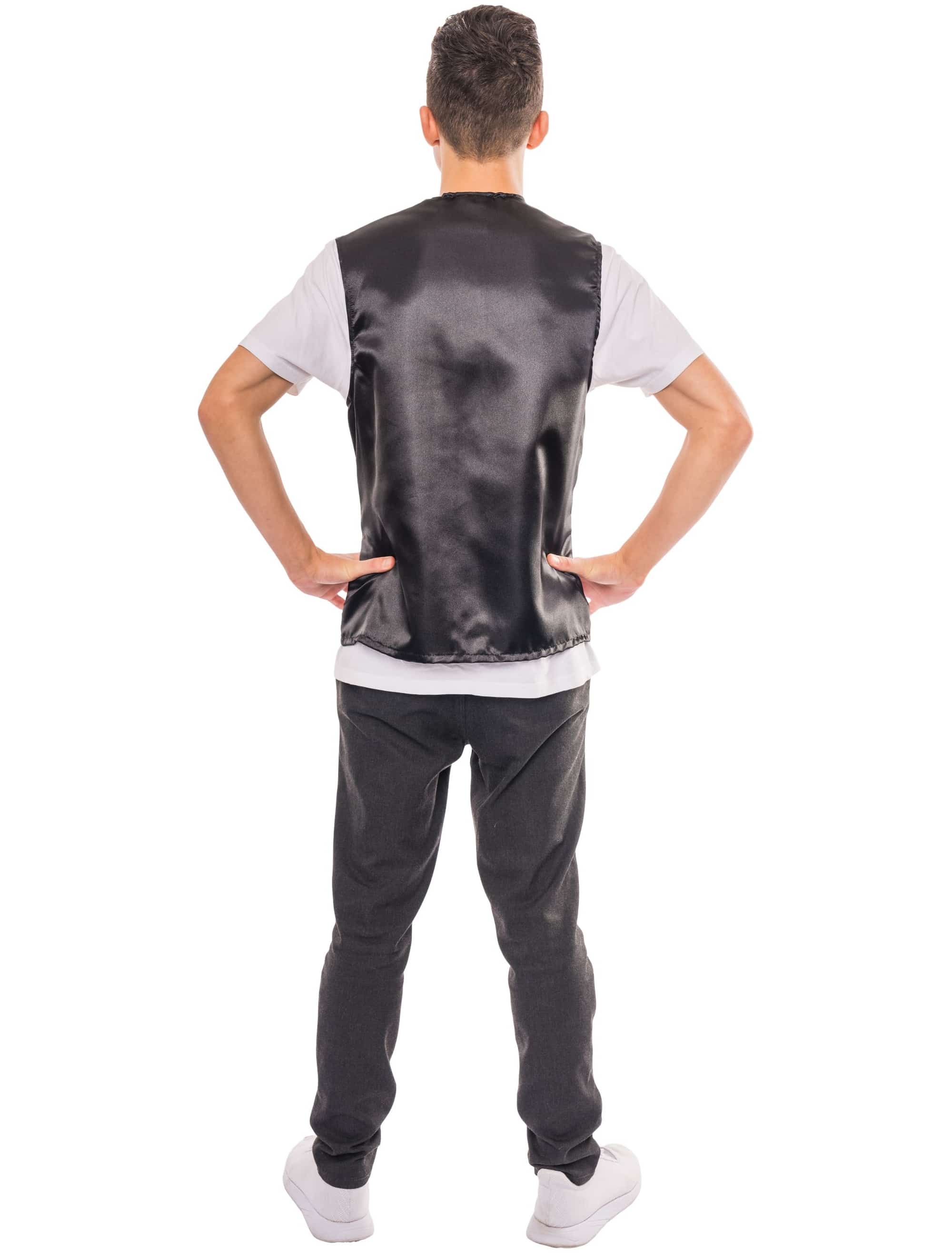 Weste Kartenspieler Herren schwarz/weiß/rot S/M