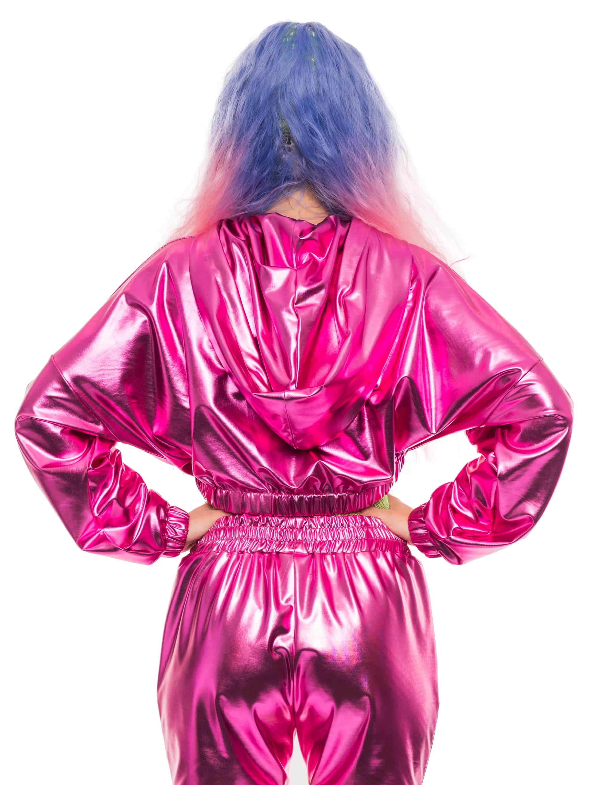 Cropped Hoodie metallic pink S/M