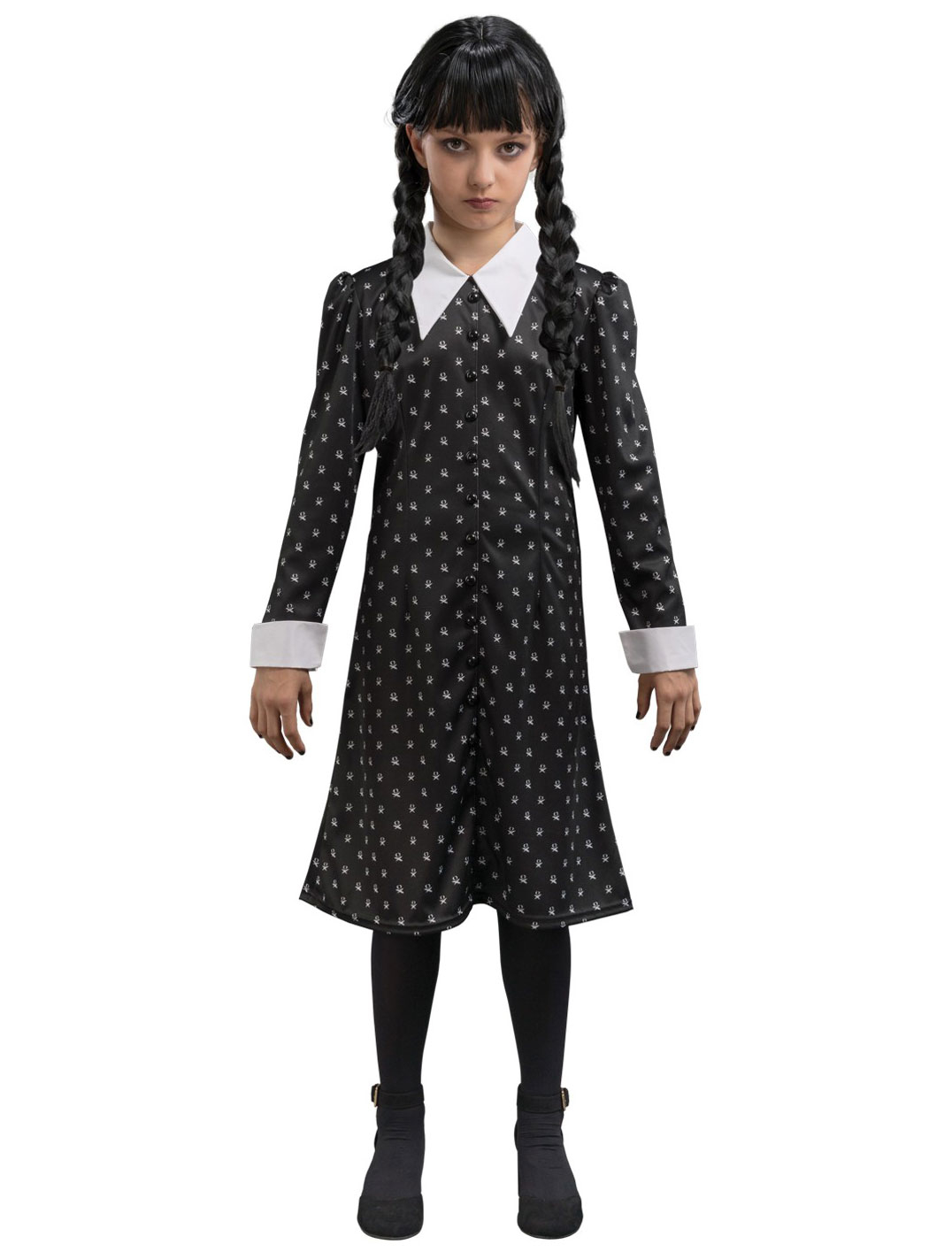 Kleid Wednesday Addams Mädchen schwarz 152