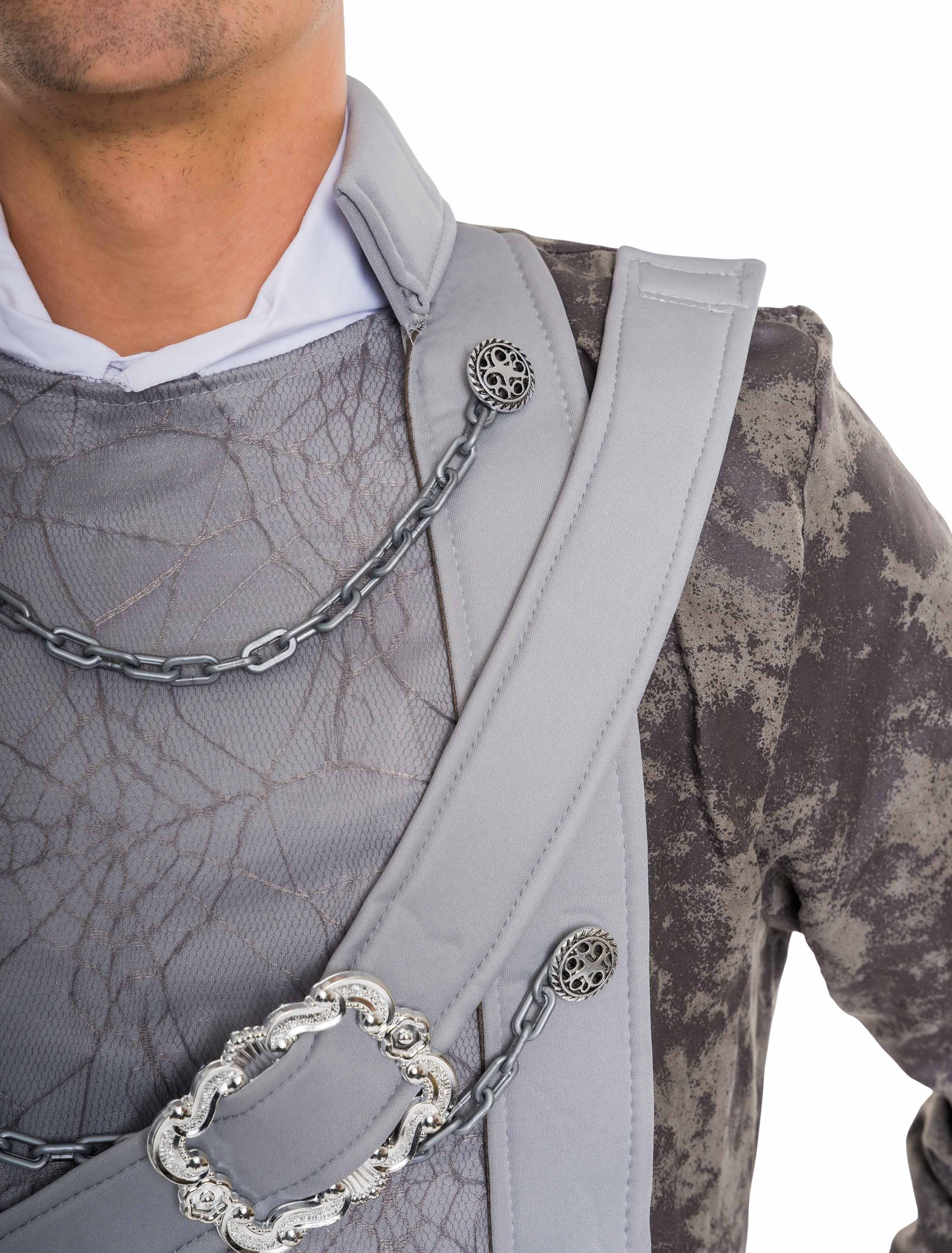 Kostüm Pirat 3-tlg. schwarz/grau S/M