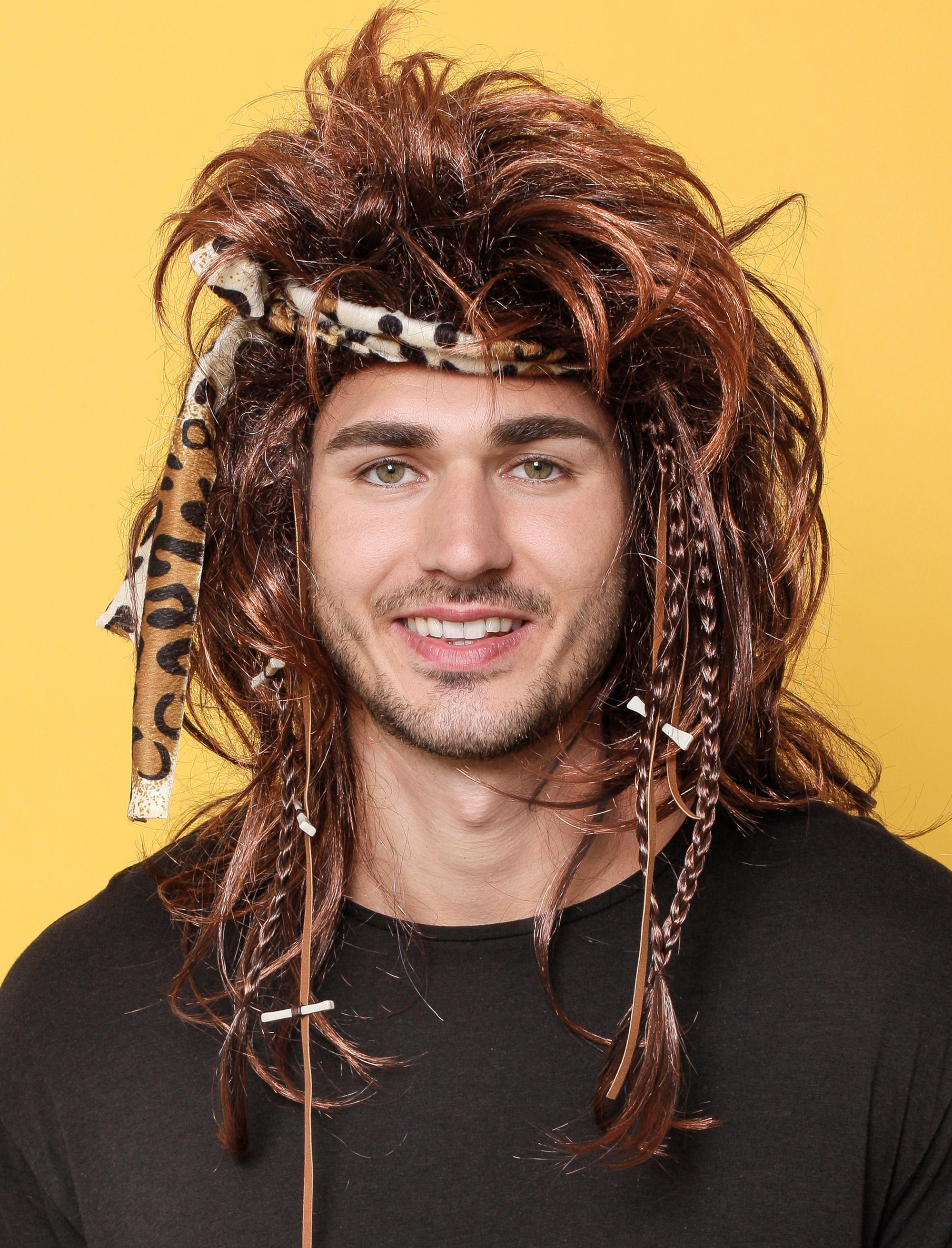 Perücke Siggi mit Haarband braun