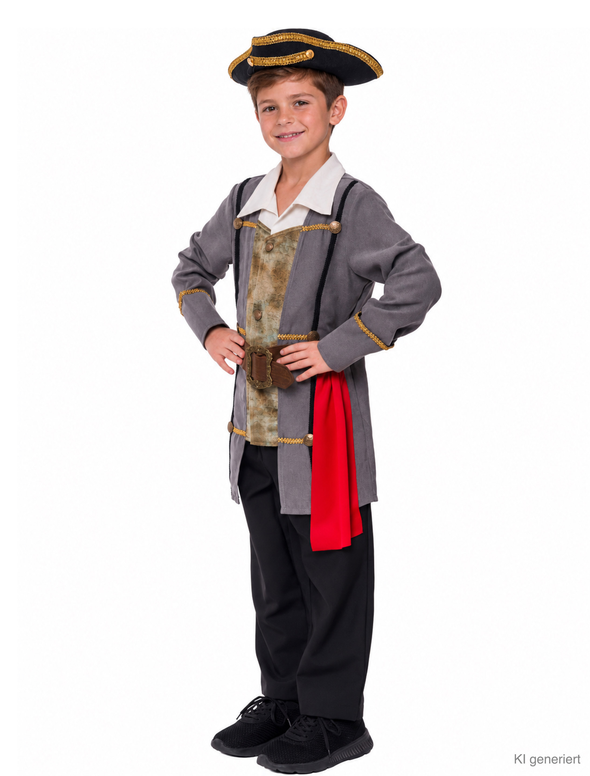 Mantel Pirat Kinder grau 104/116