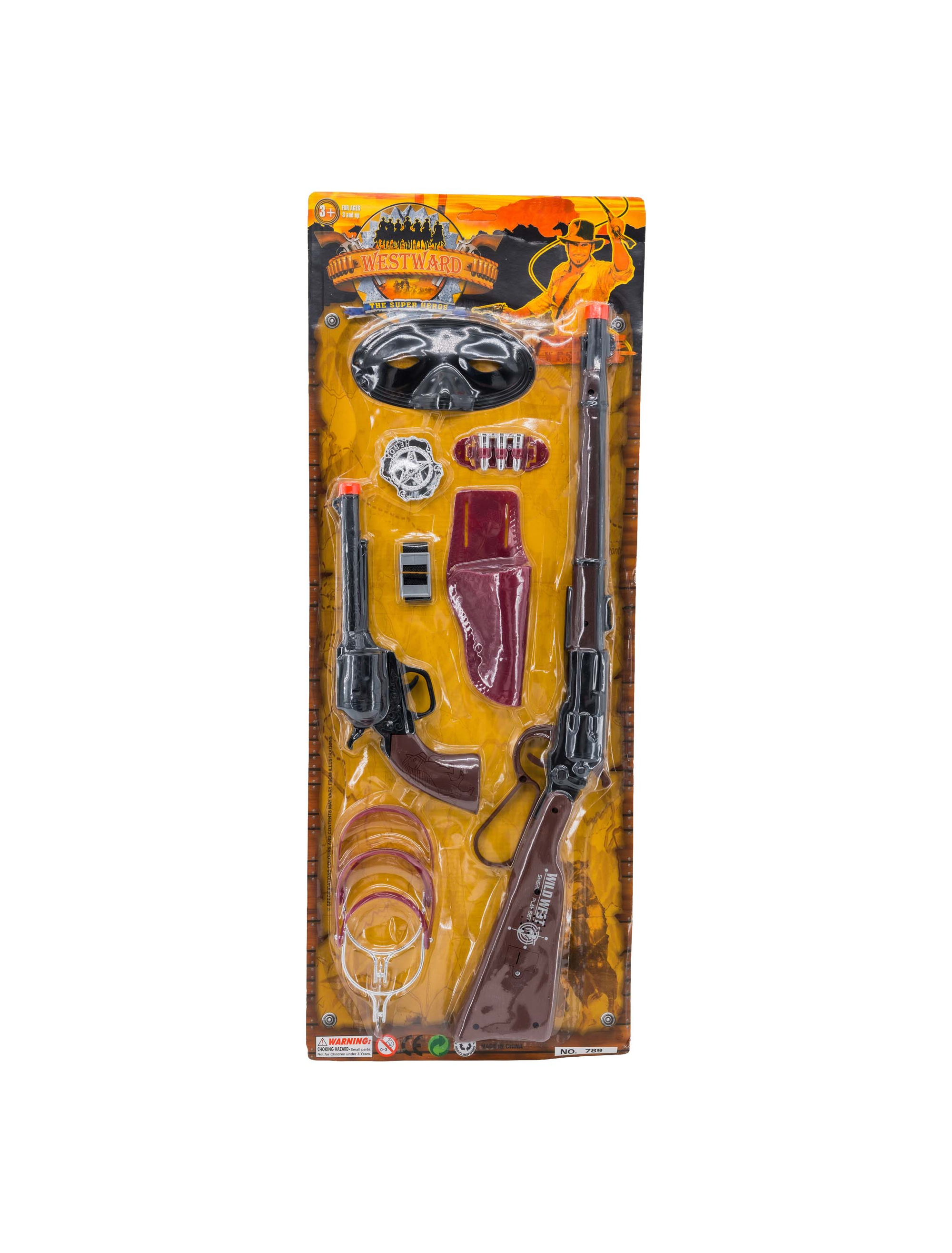 Cowboy Set mit Sound 8-tlg. schwarz