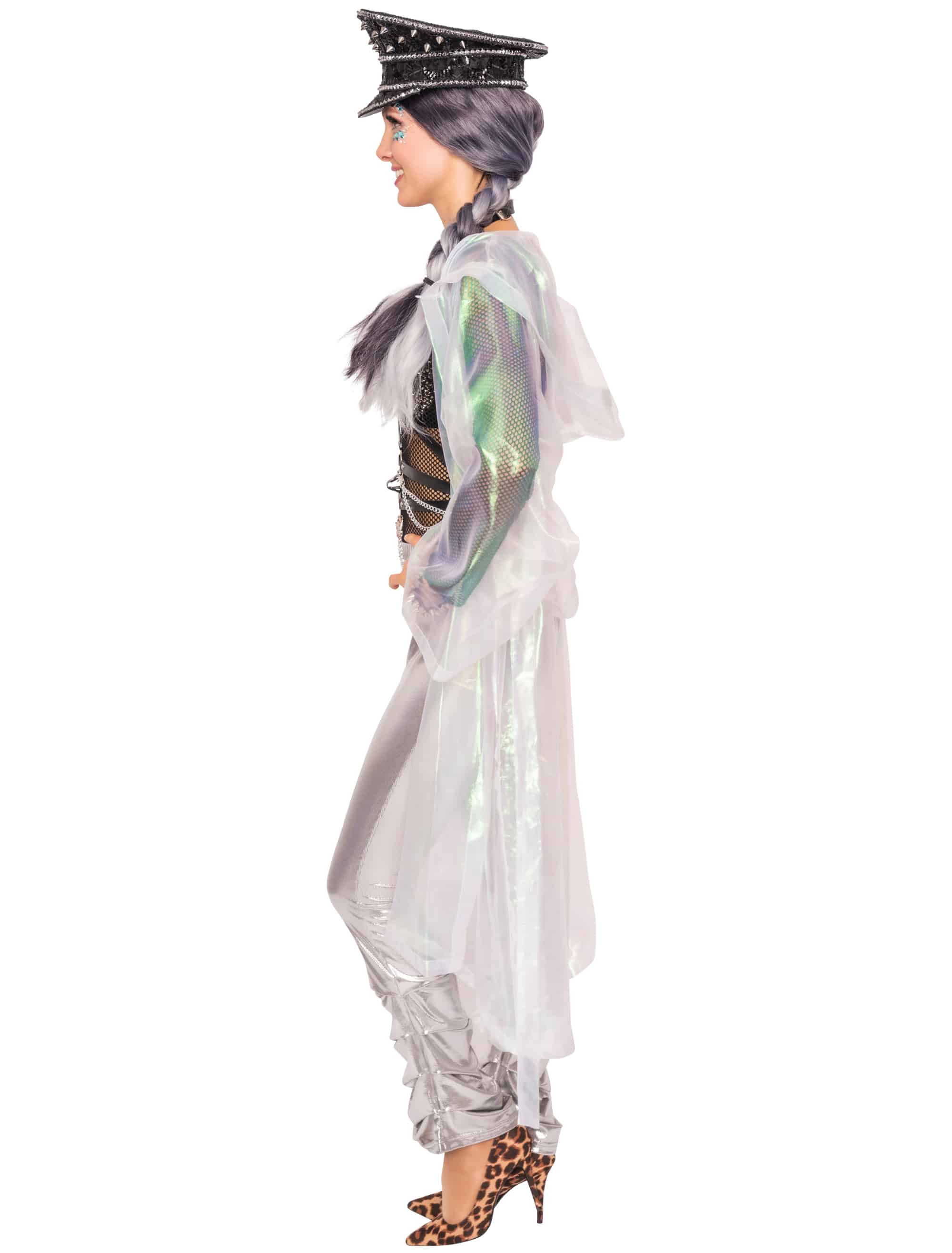 Festivalmantel transparent mehrfarbig one size