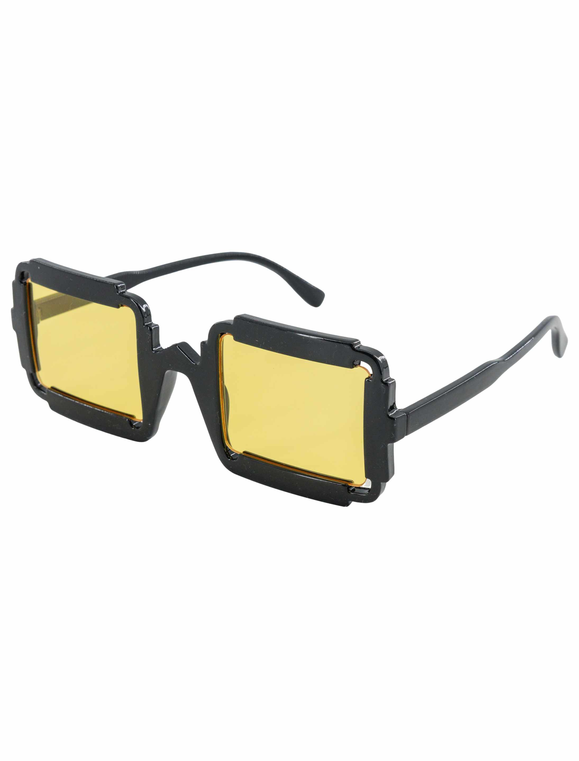Brille eckig Gläser gelb