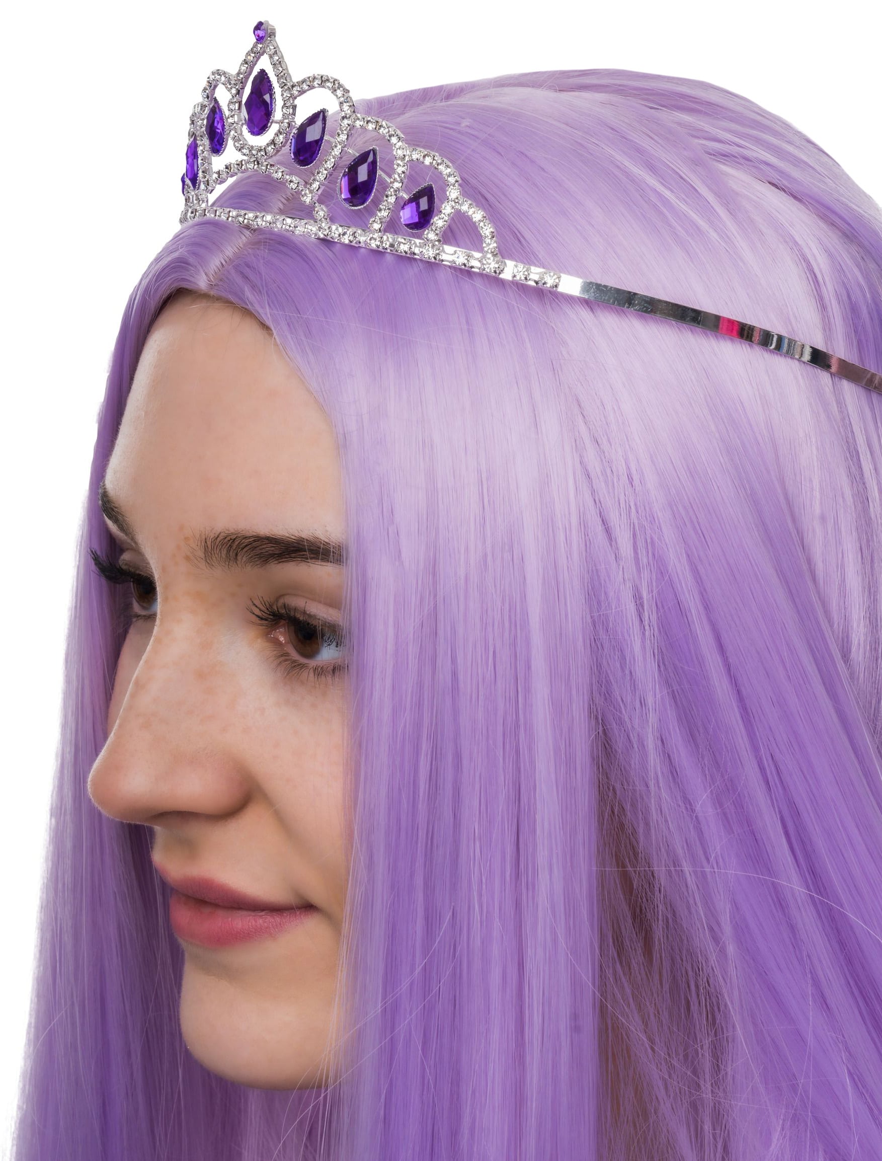 Diadem Katharina mit Kristall Damen lila/silber